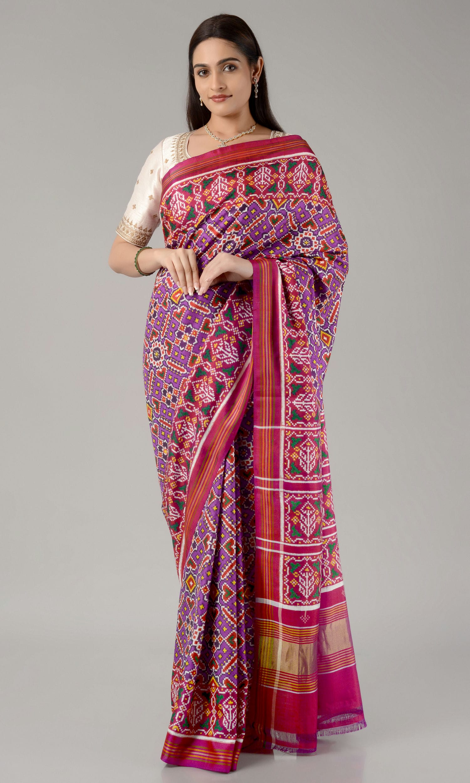Double Ikat Patola Saree Manekchowk