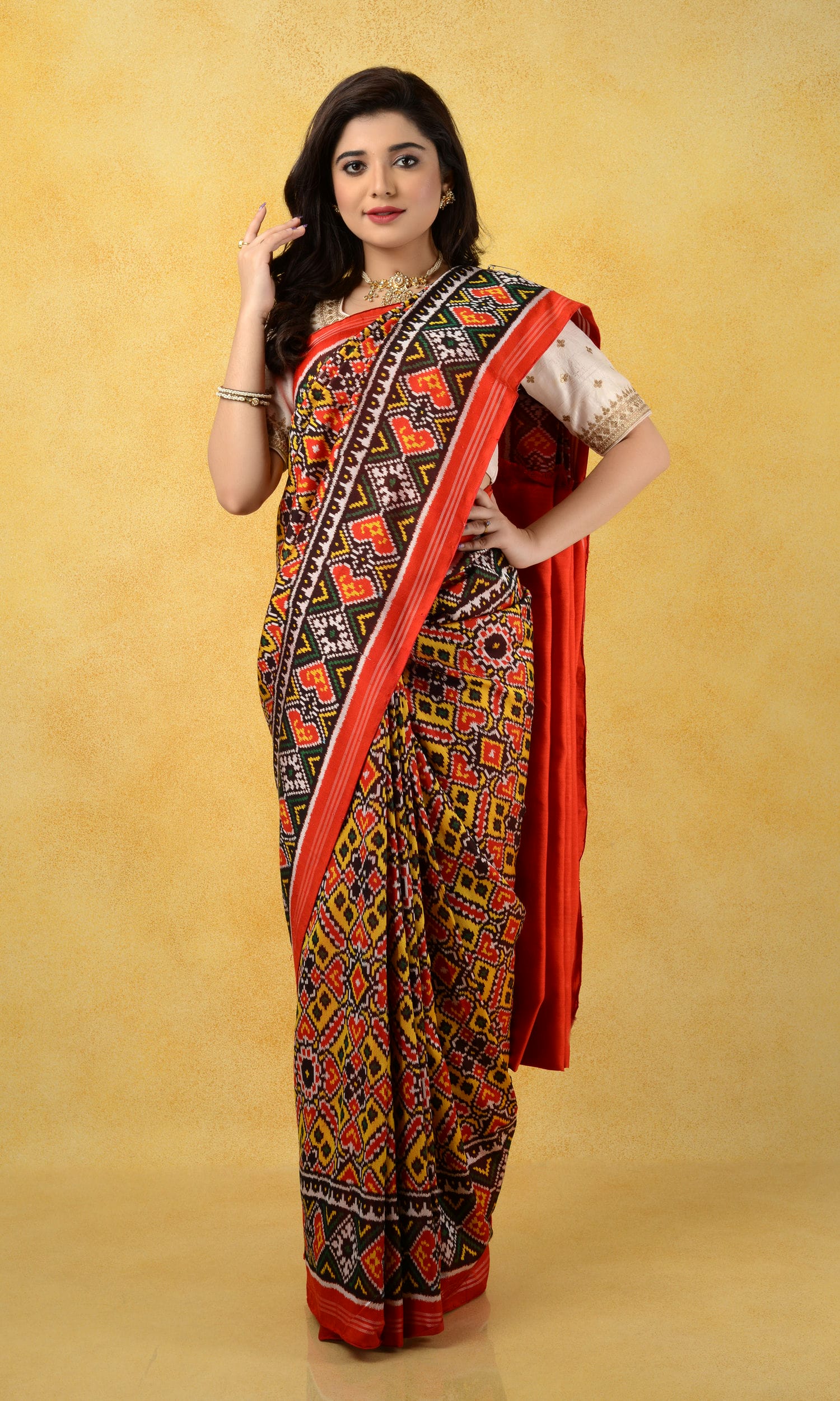 Twill Weave Patola Saree Manekchowk