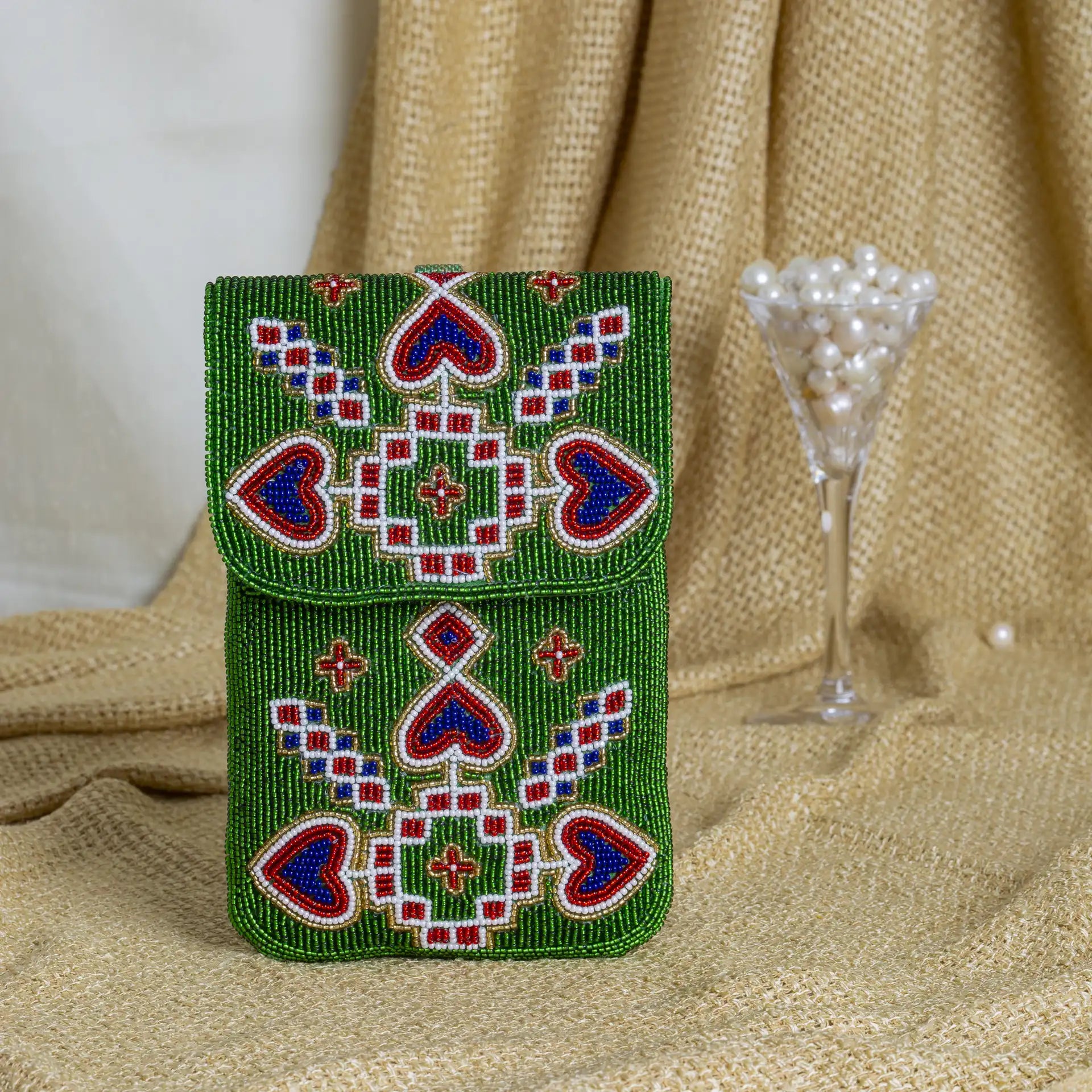 Mobile Cover Pearl Patola Beaded