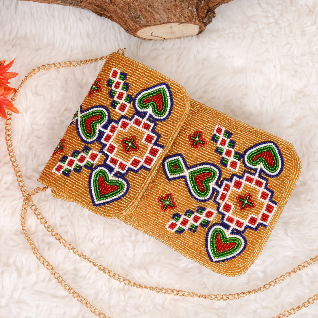 Mobile Cover Pearl Patola Beaded
