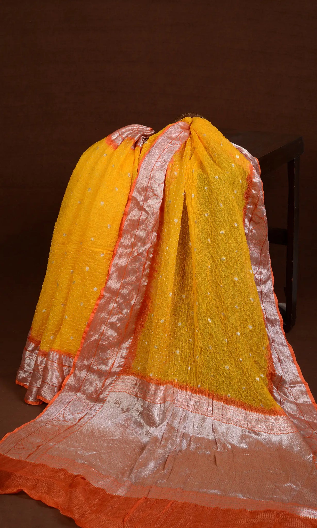 Kota Doriya Banarasi Weave Bandhani Saree