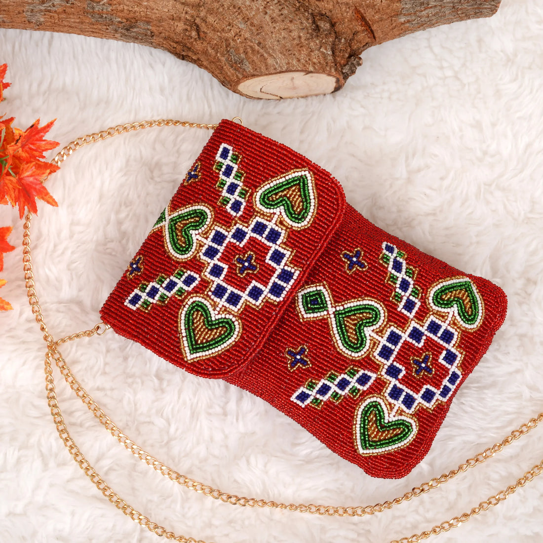 Mobile Cover Pearl Patola Beaded