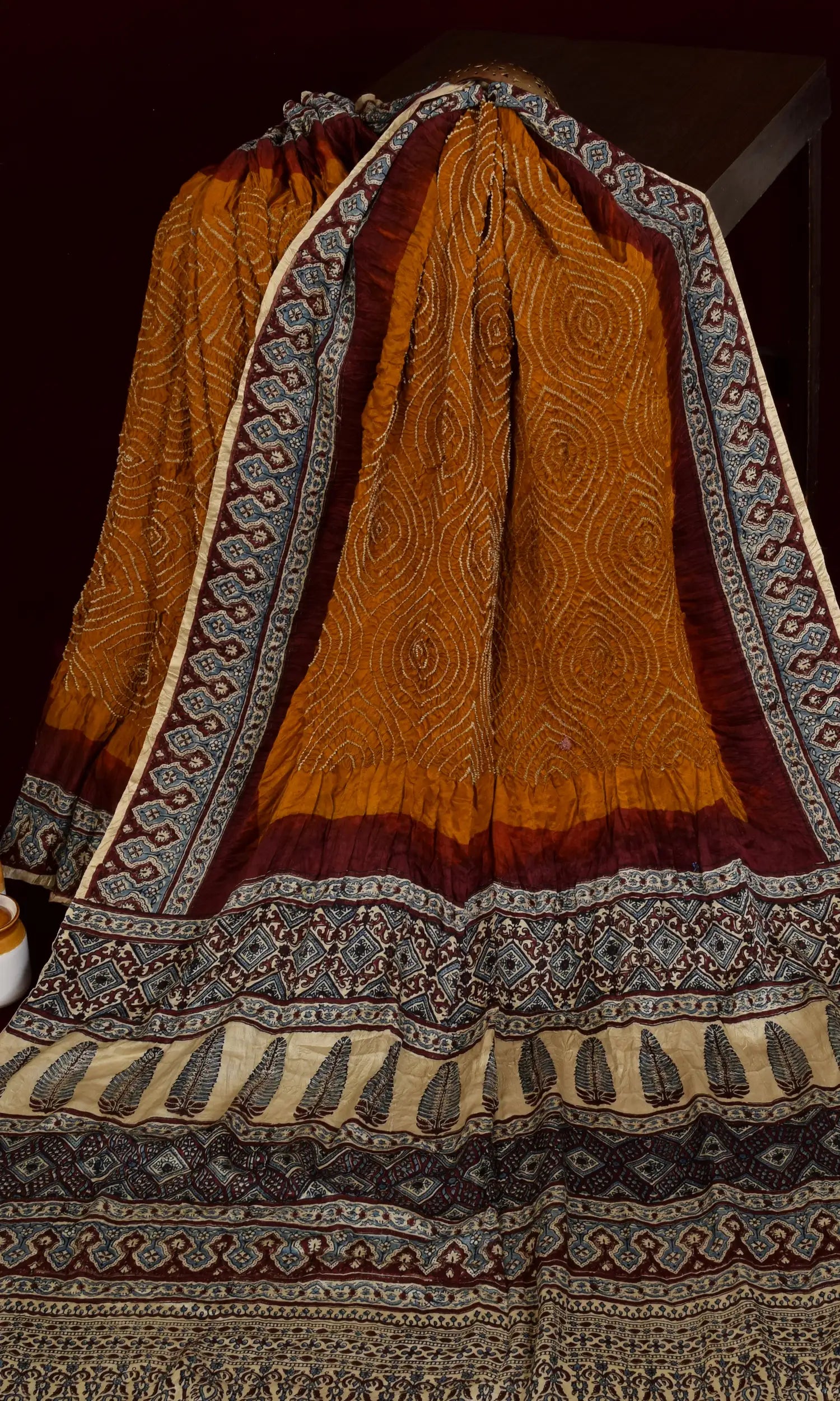 Ajrakh Bandhani Saree