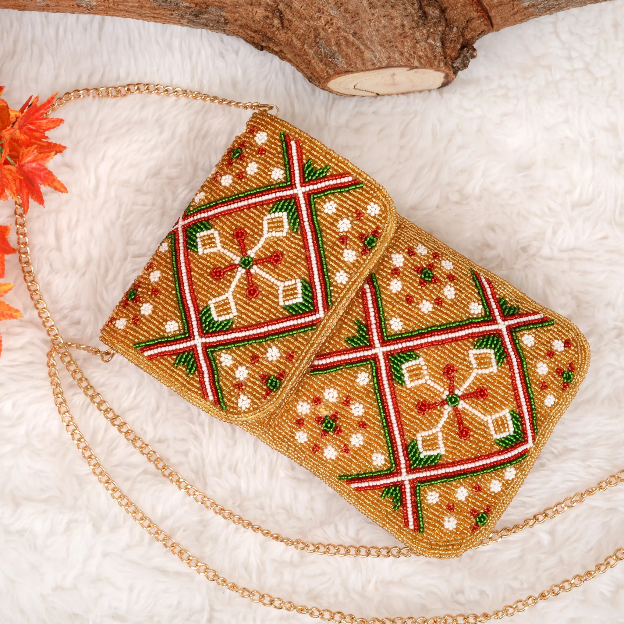 Mobile Cover Pearl Patola Beaded