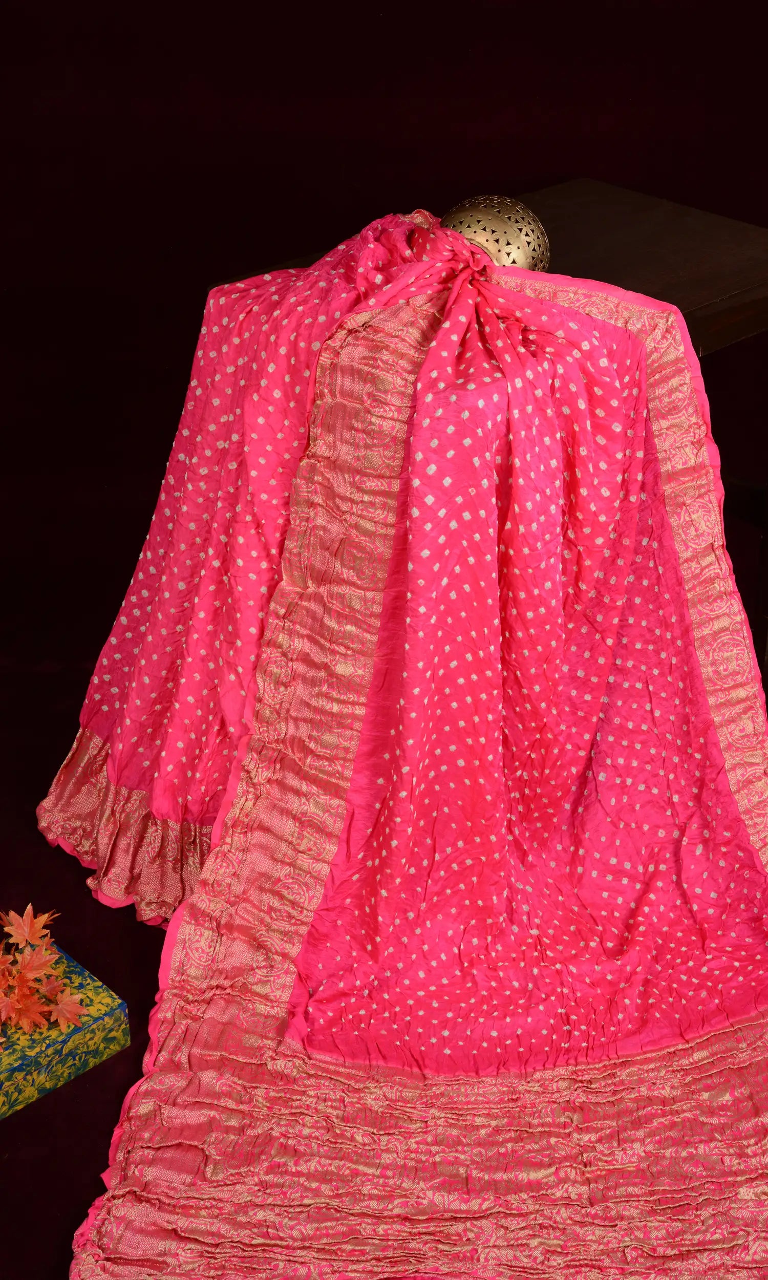 Gaji Kanjiwaram Bandhani Saree