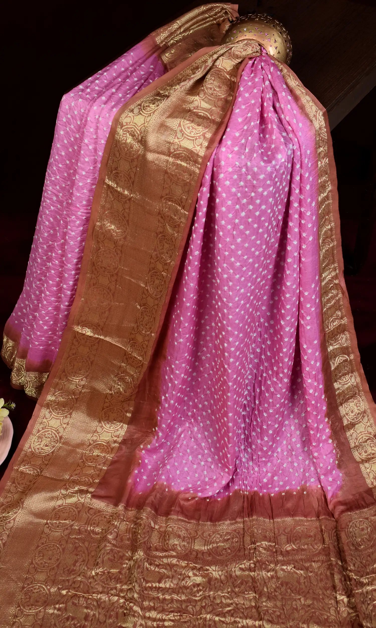 Gaji Kanjiwaram Bandhani Saree