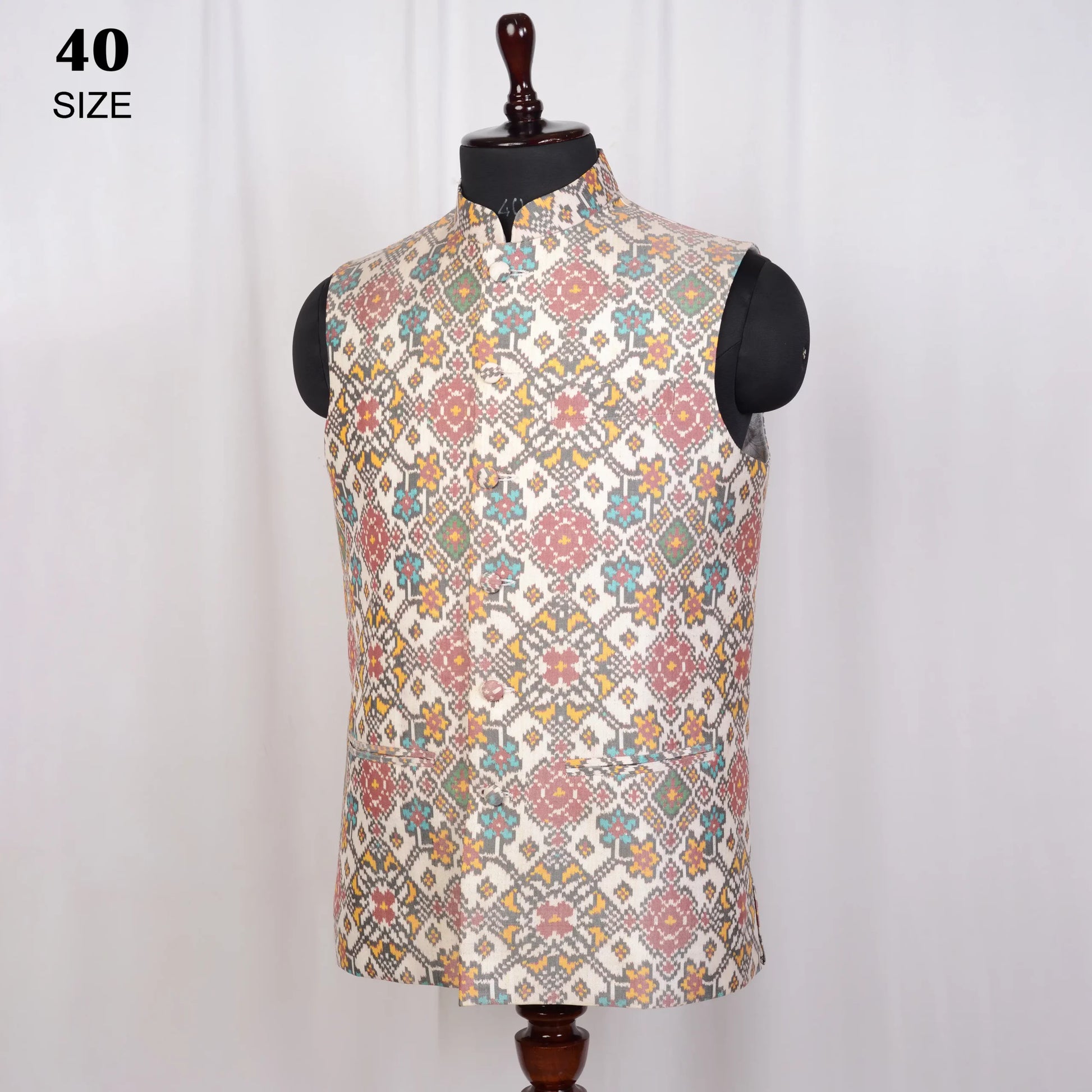 Nehru Jacket Single Ikat Patola