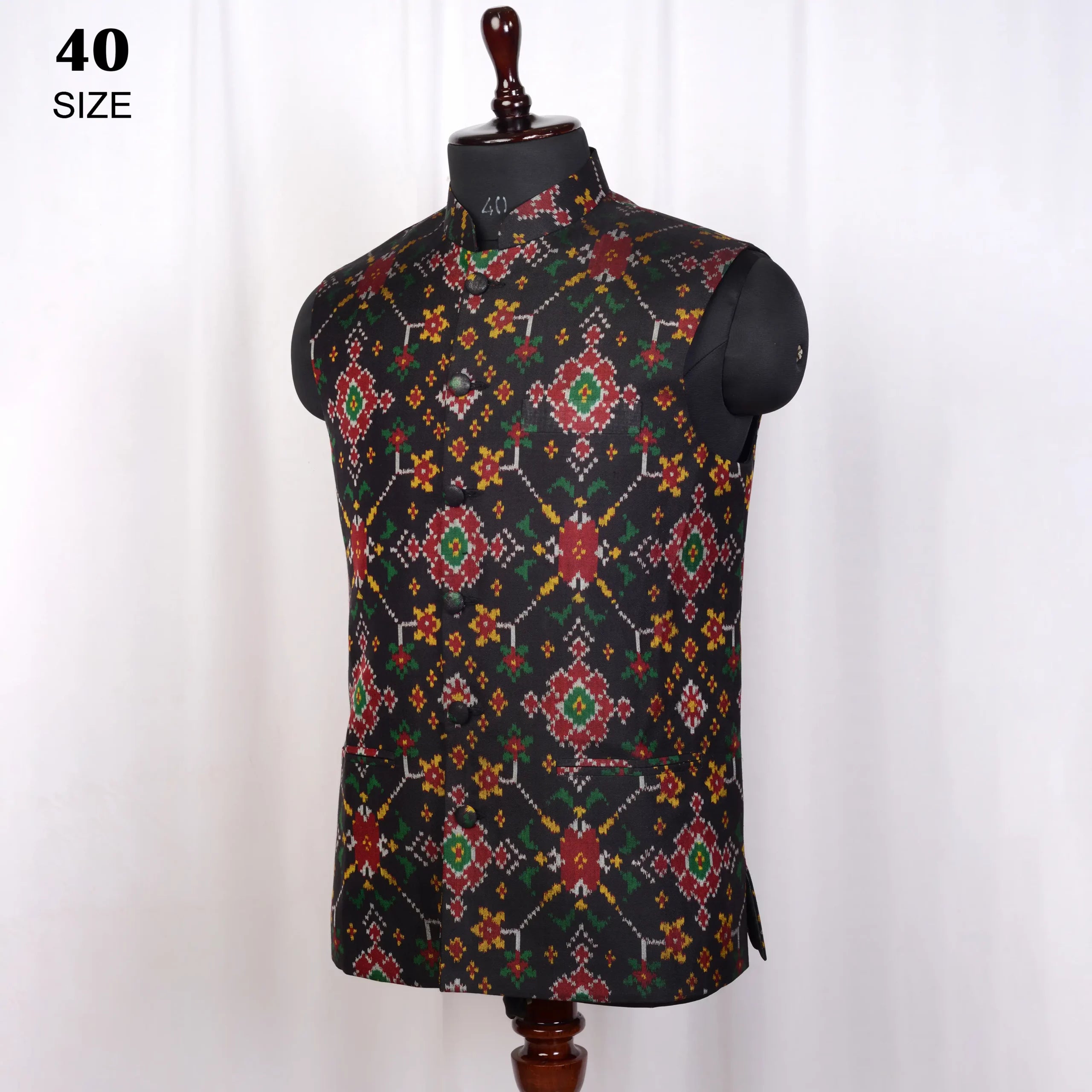 Nehru Jacket Single Ikat Patola