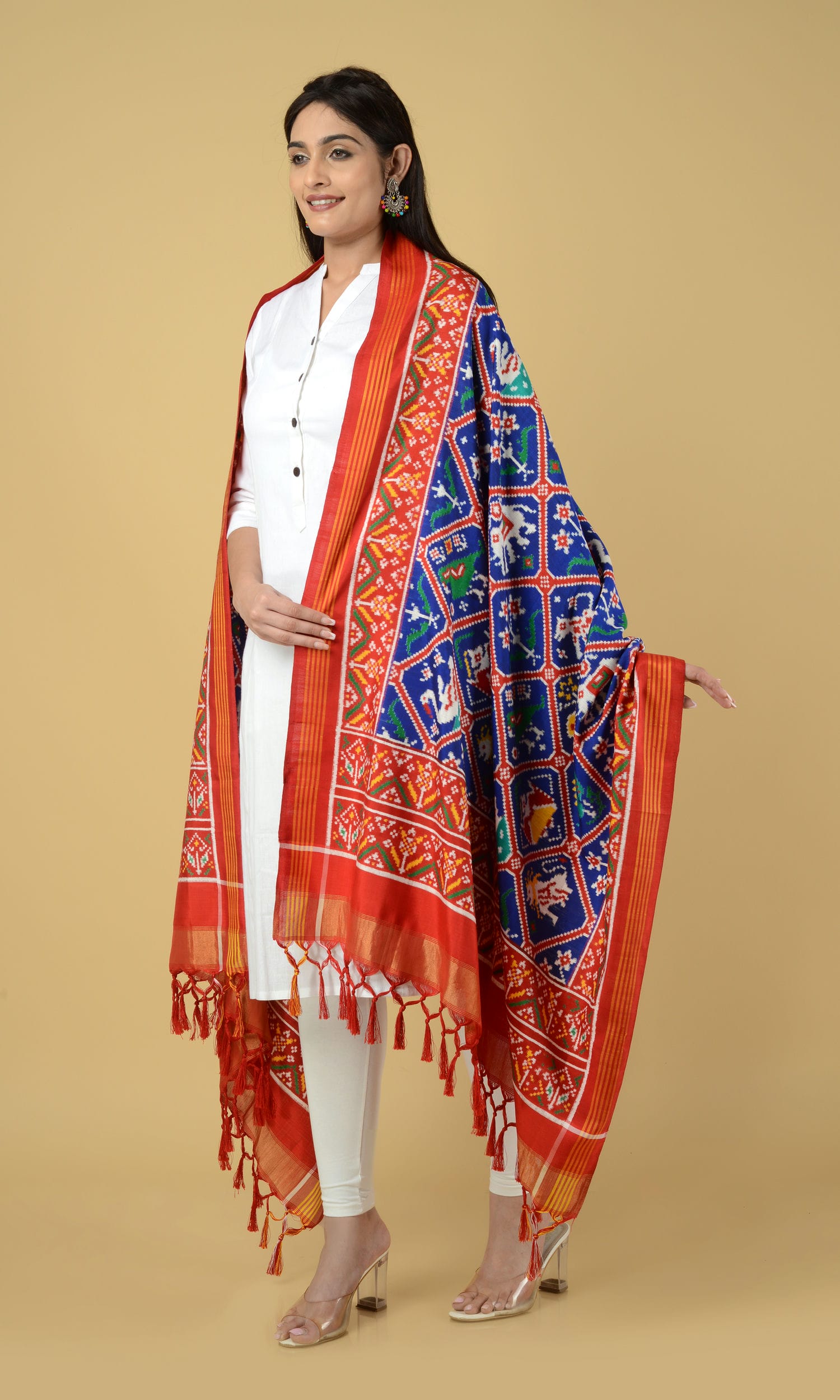 Double Ikat Patola Dupatta 9 Motifs