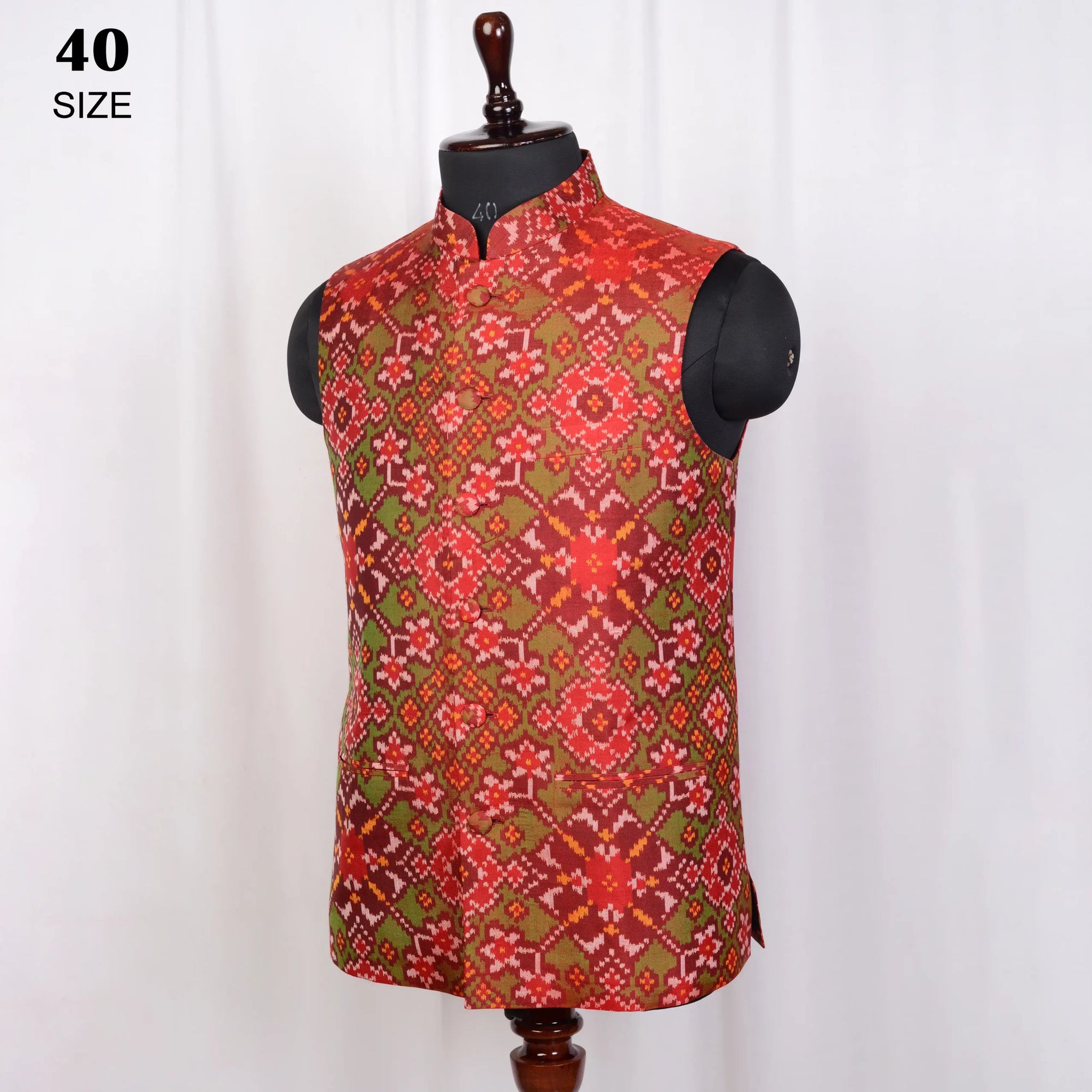 Nehru Jacket Single Ikat Patola