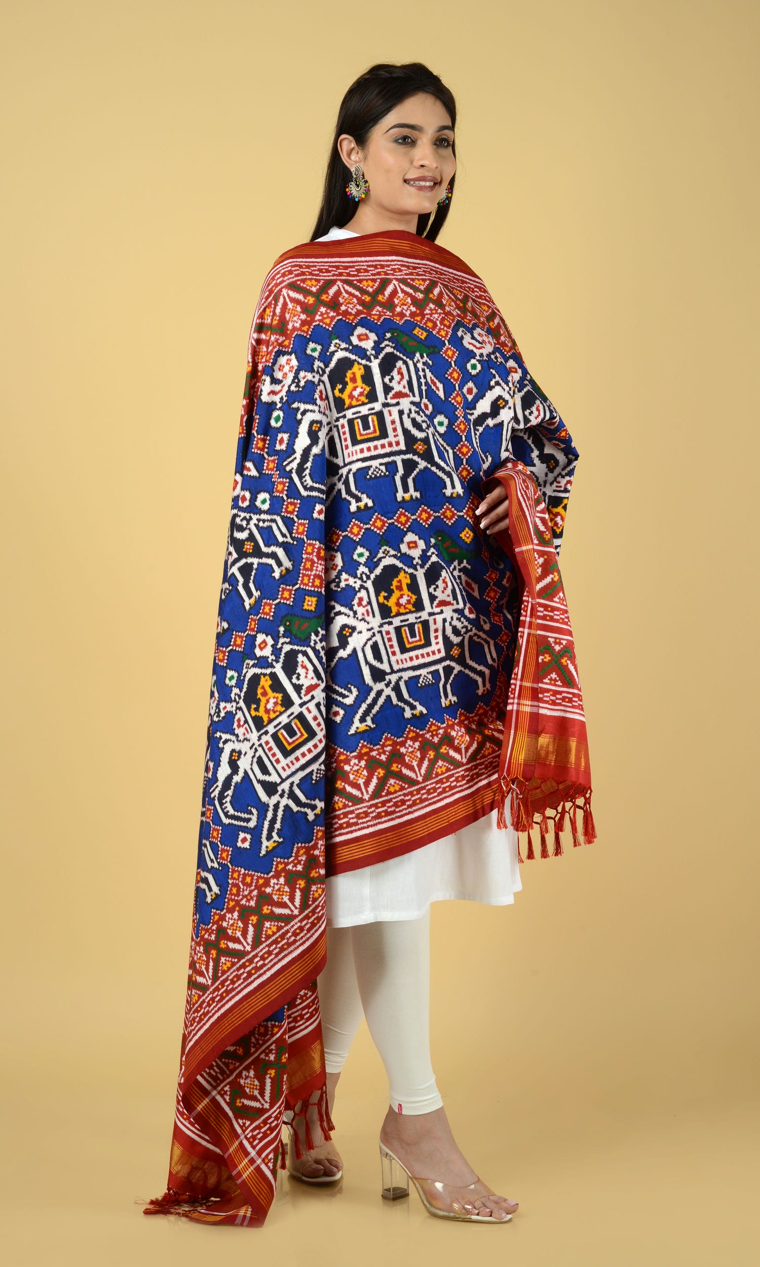 Double Ikat Patola Dupatta Hathi Savari