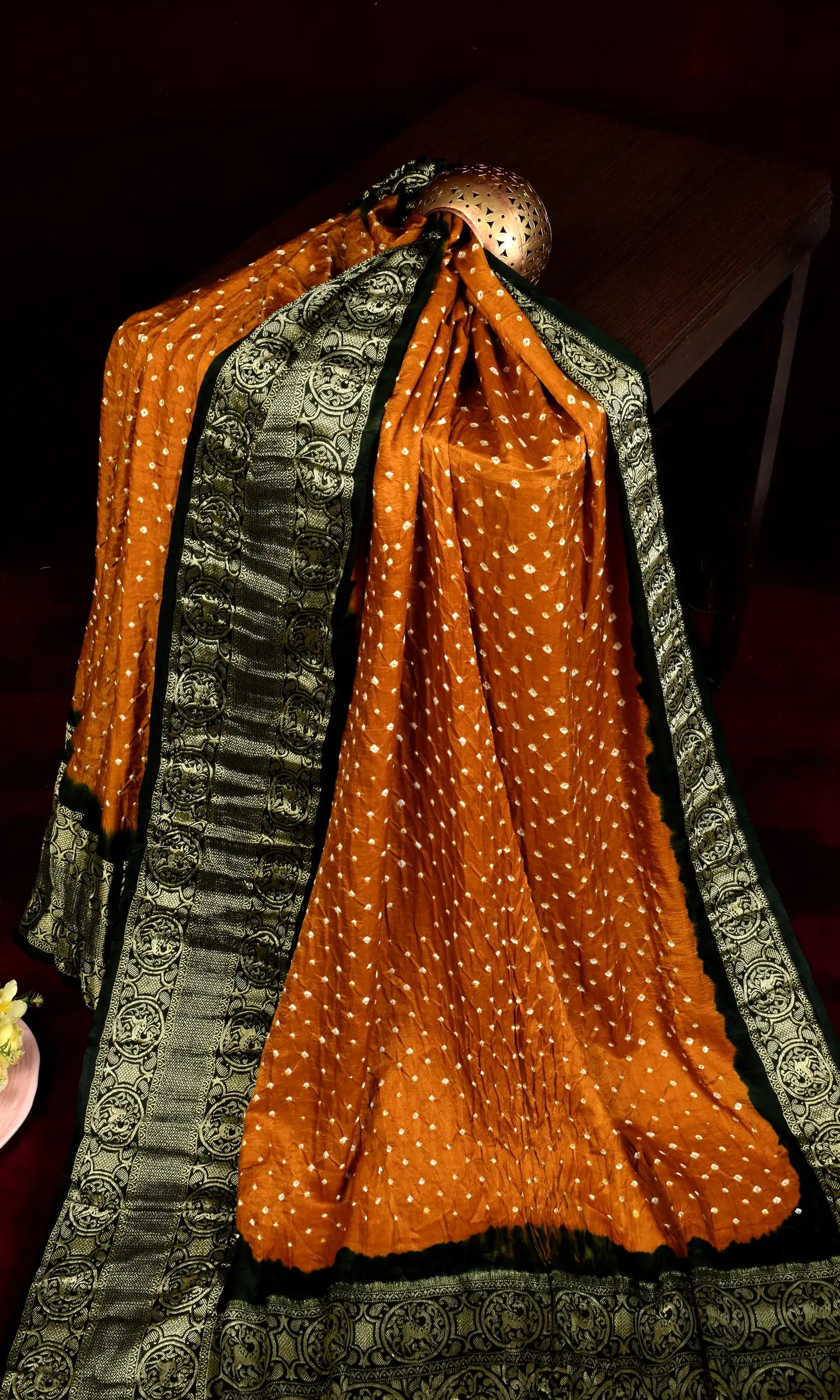 Gaji Kanjiwaram Bandhani Saree