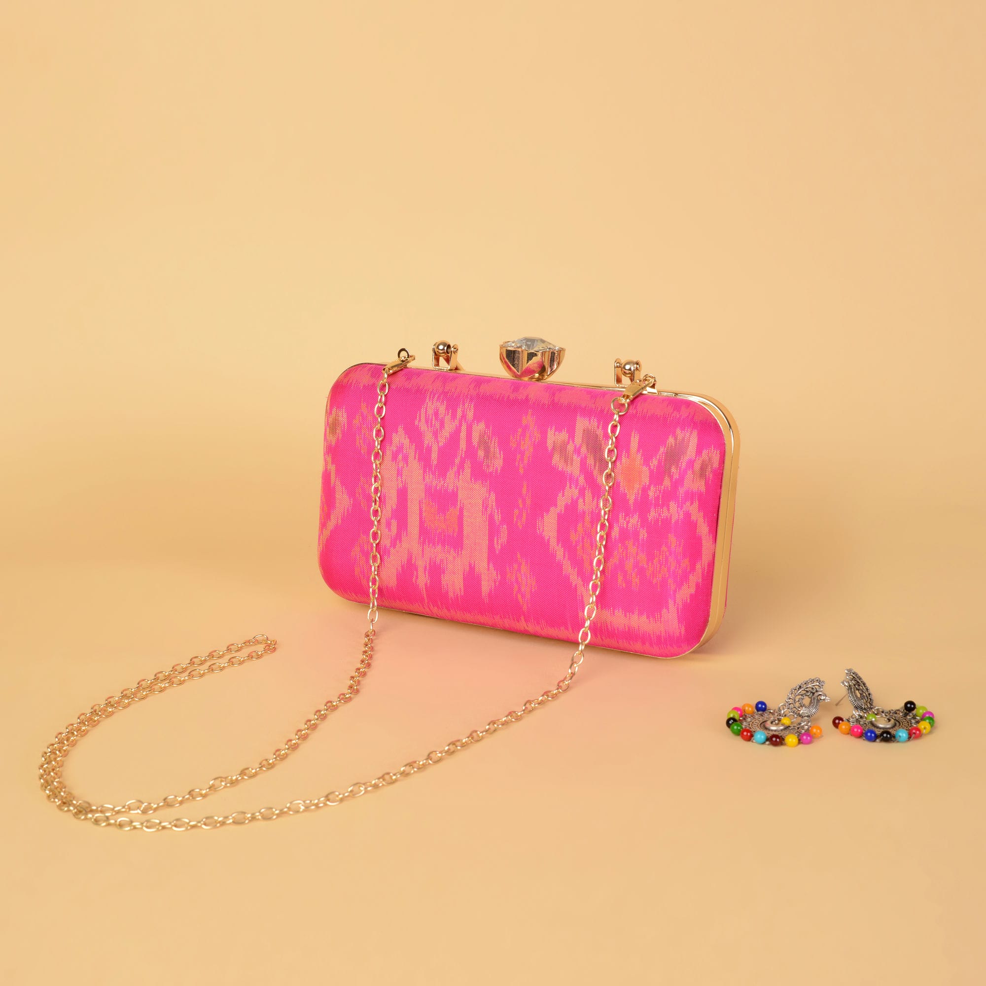 Single Ikat Patola Clutch Elephant Kalash