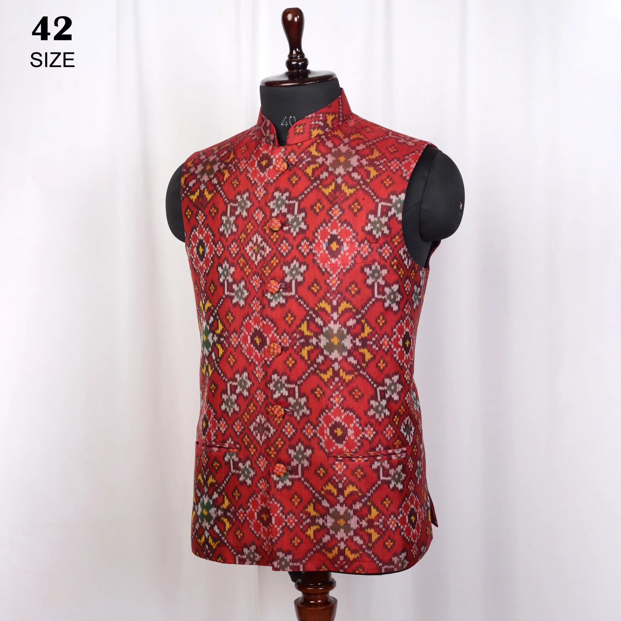Nehru Jacket Single Ikat Patola