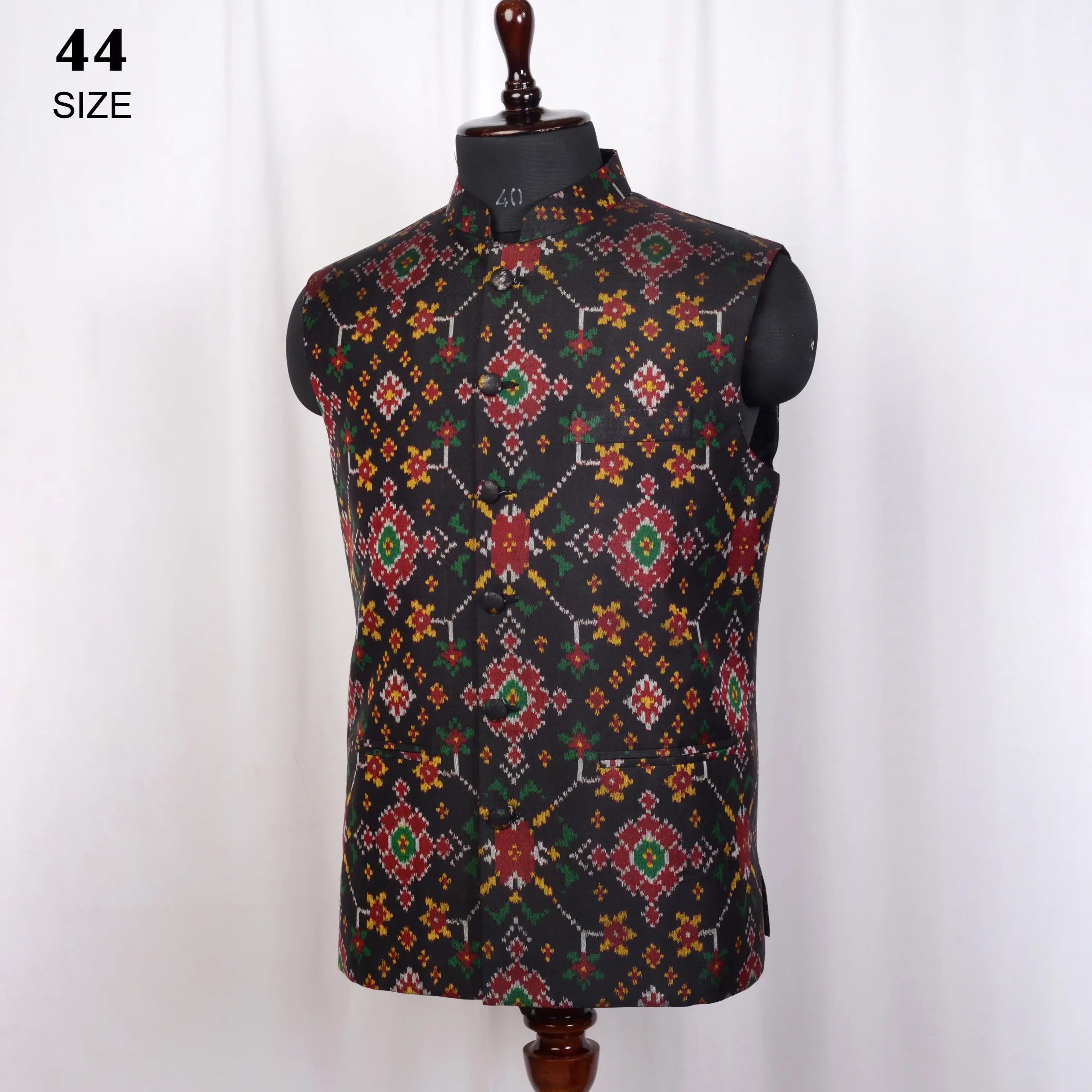 Nehru Jacket Single Ikat Patola