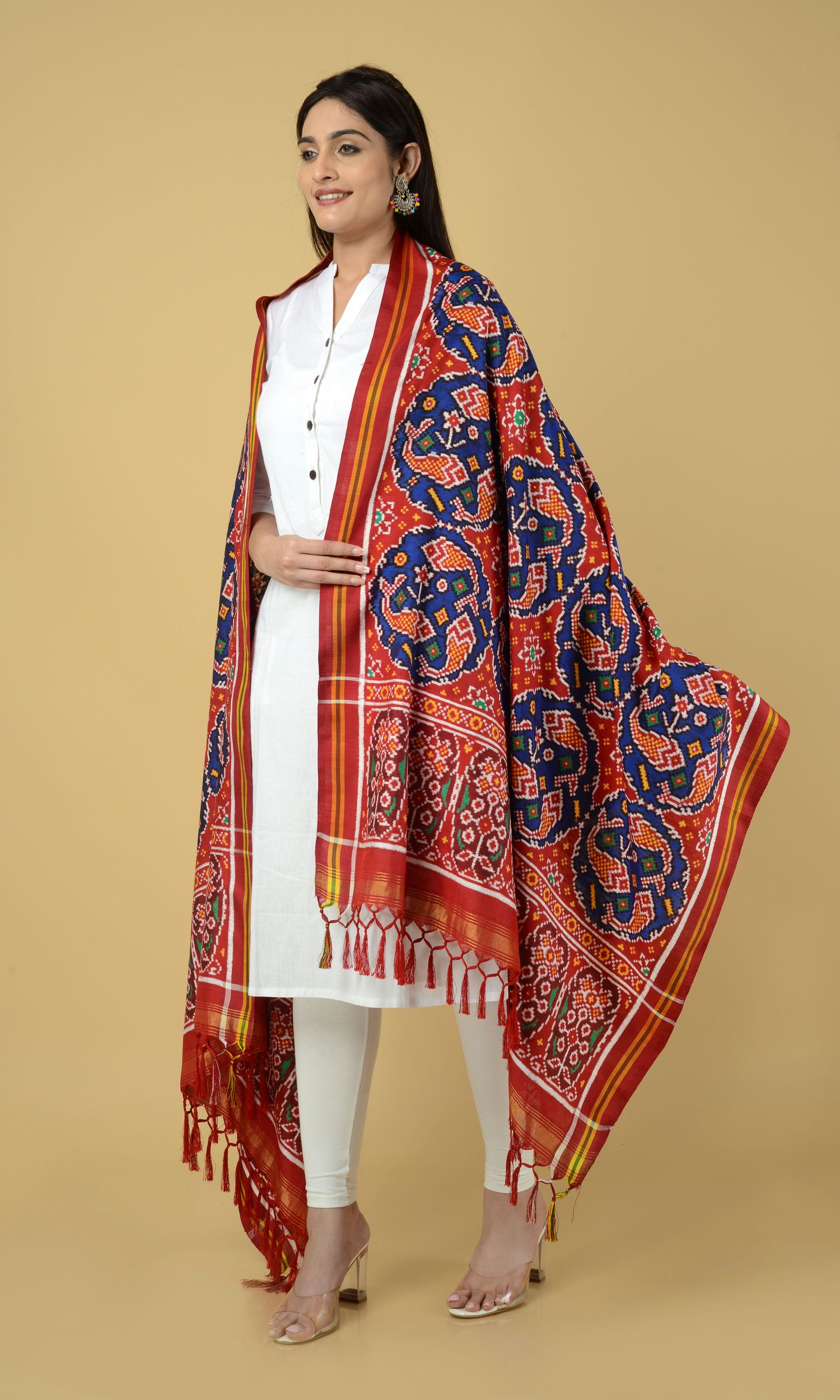 Double Ikat Patola Dupatta Fish Chhabdi
