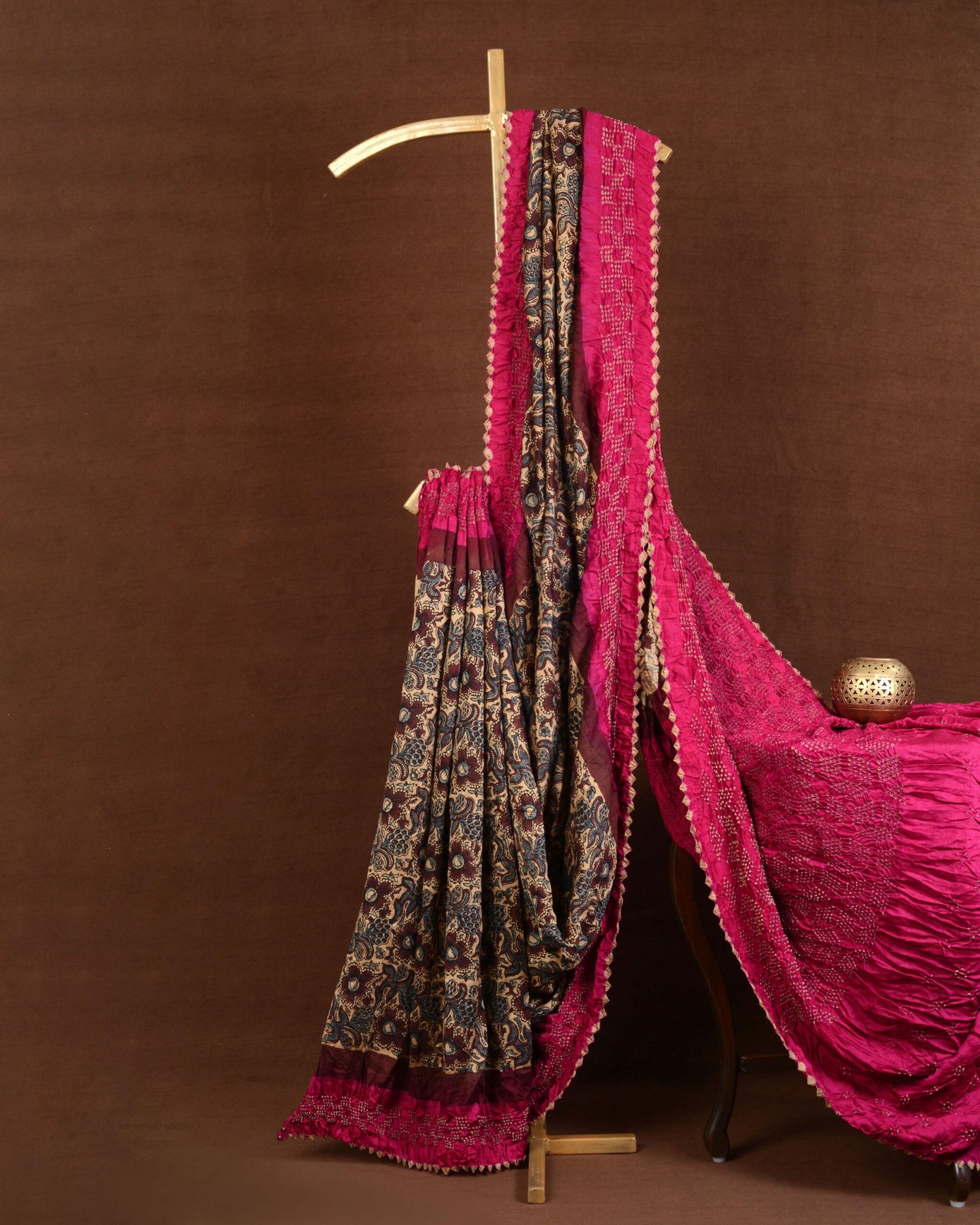 Ajrakh Bandhani Saree