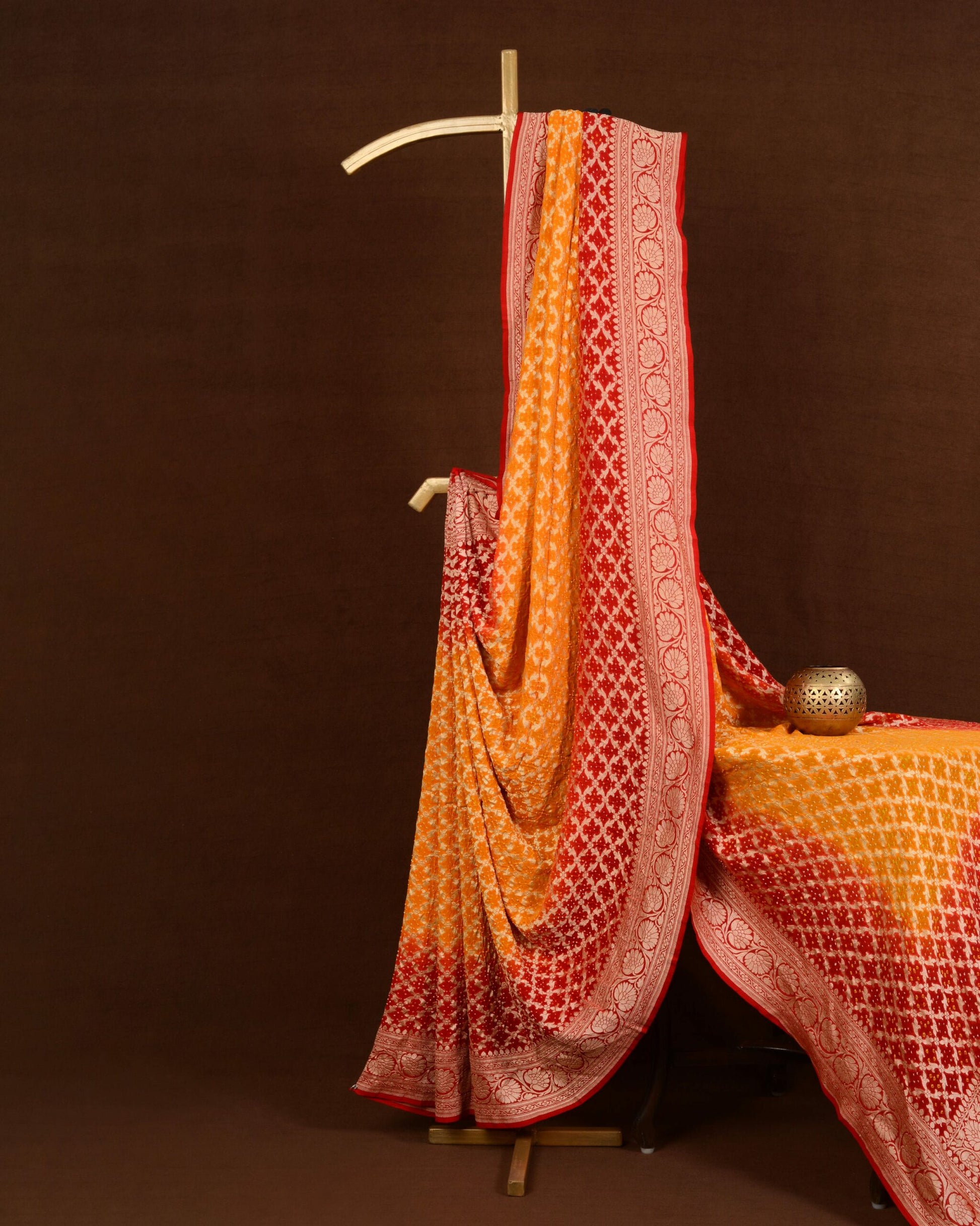 Banarasi Jaal Bandhani Saree
