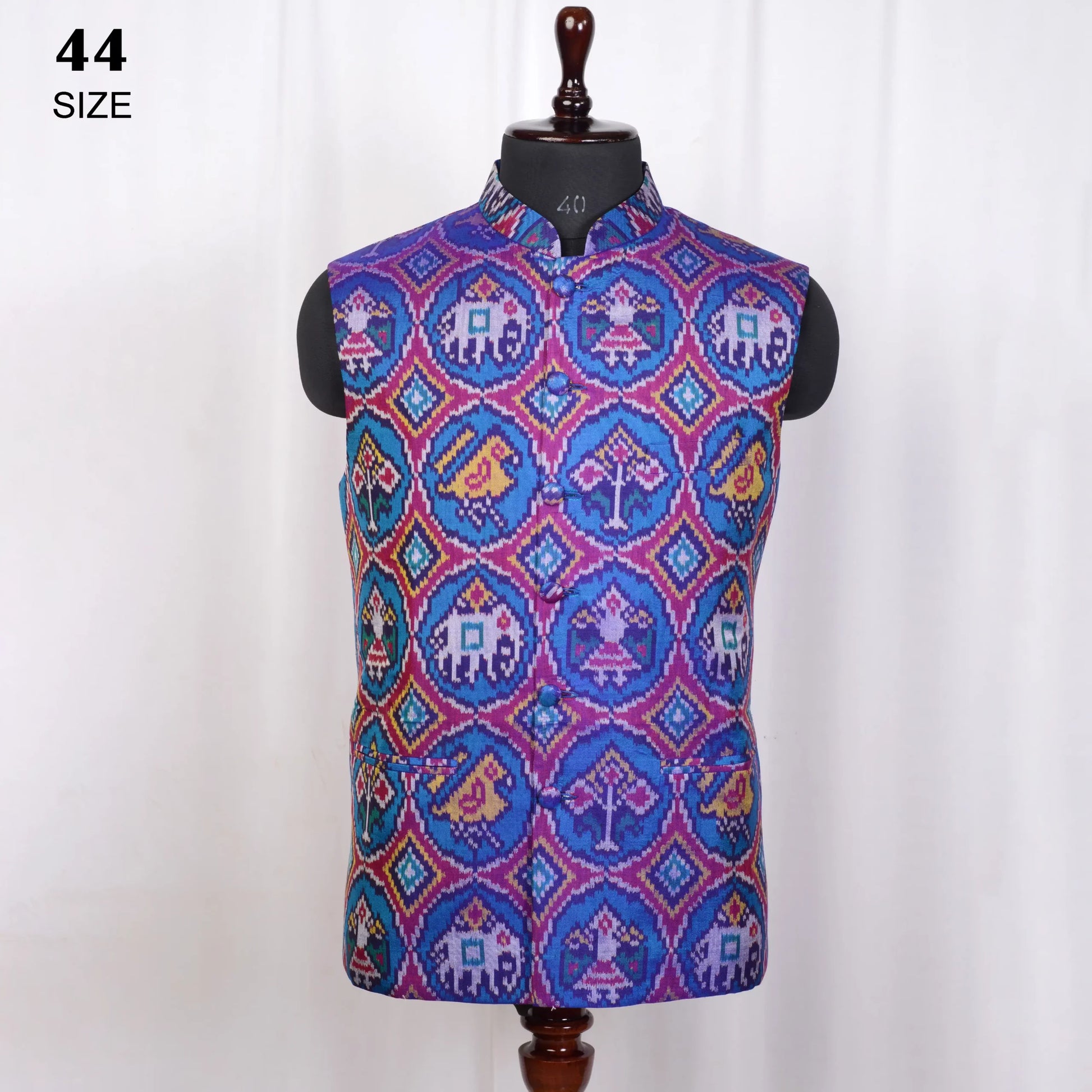Nehru Jacket Single Ikat Patola