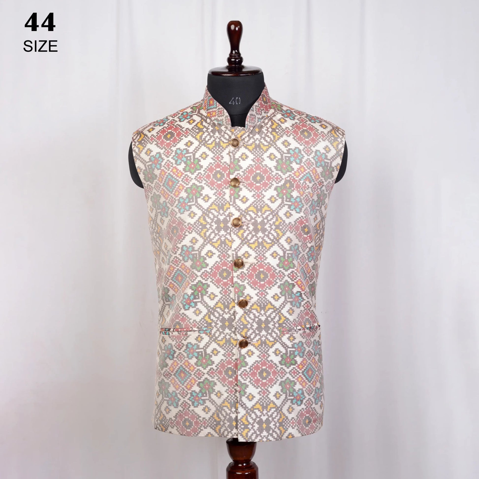 Nehru Jacket Single Ikat Patola