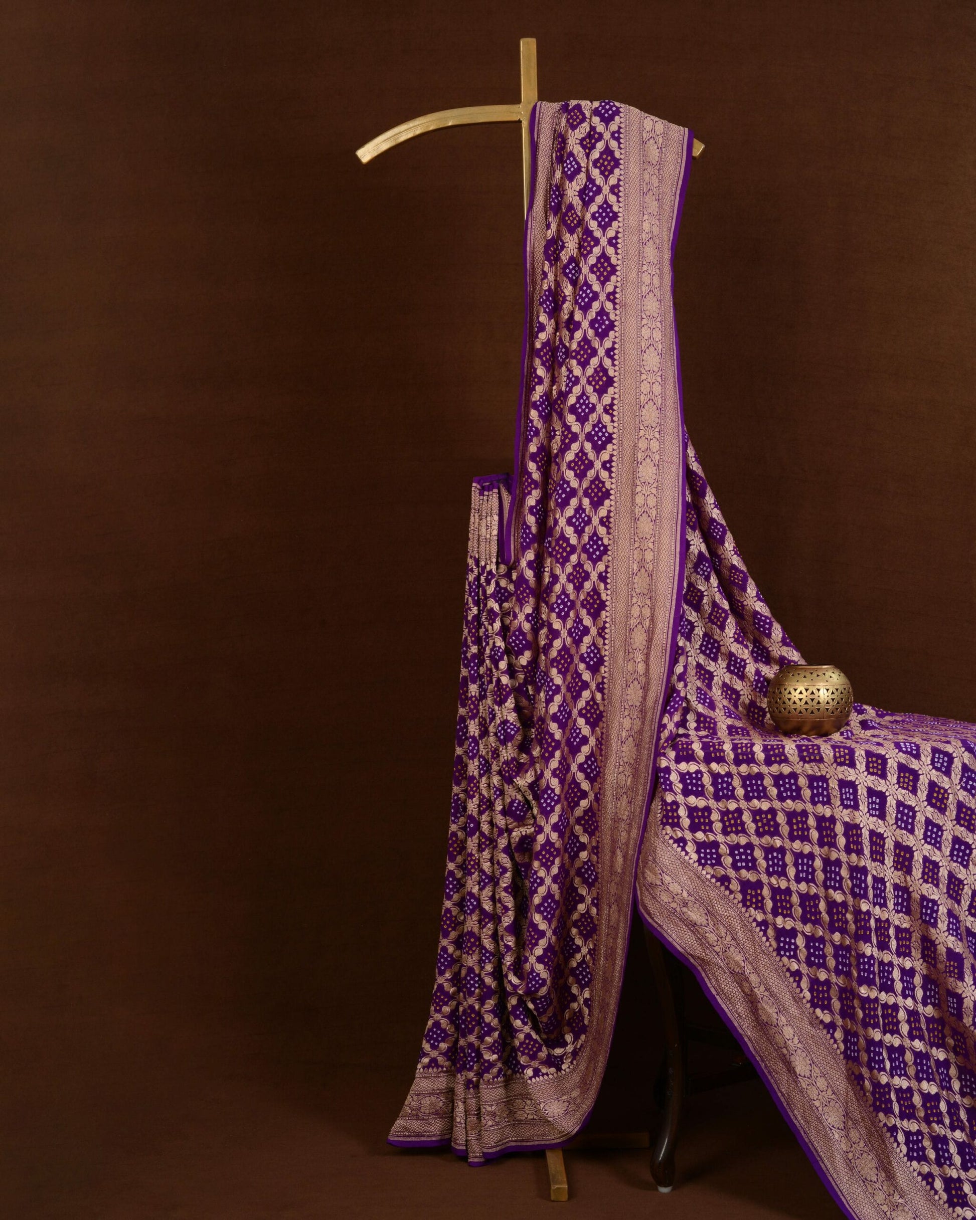 Banarasi Jaal Bandhani Saree