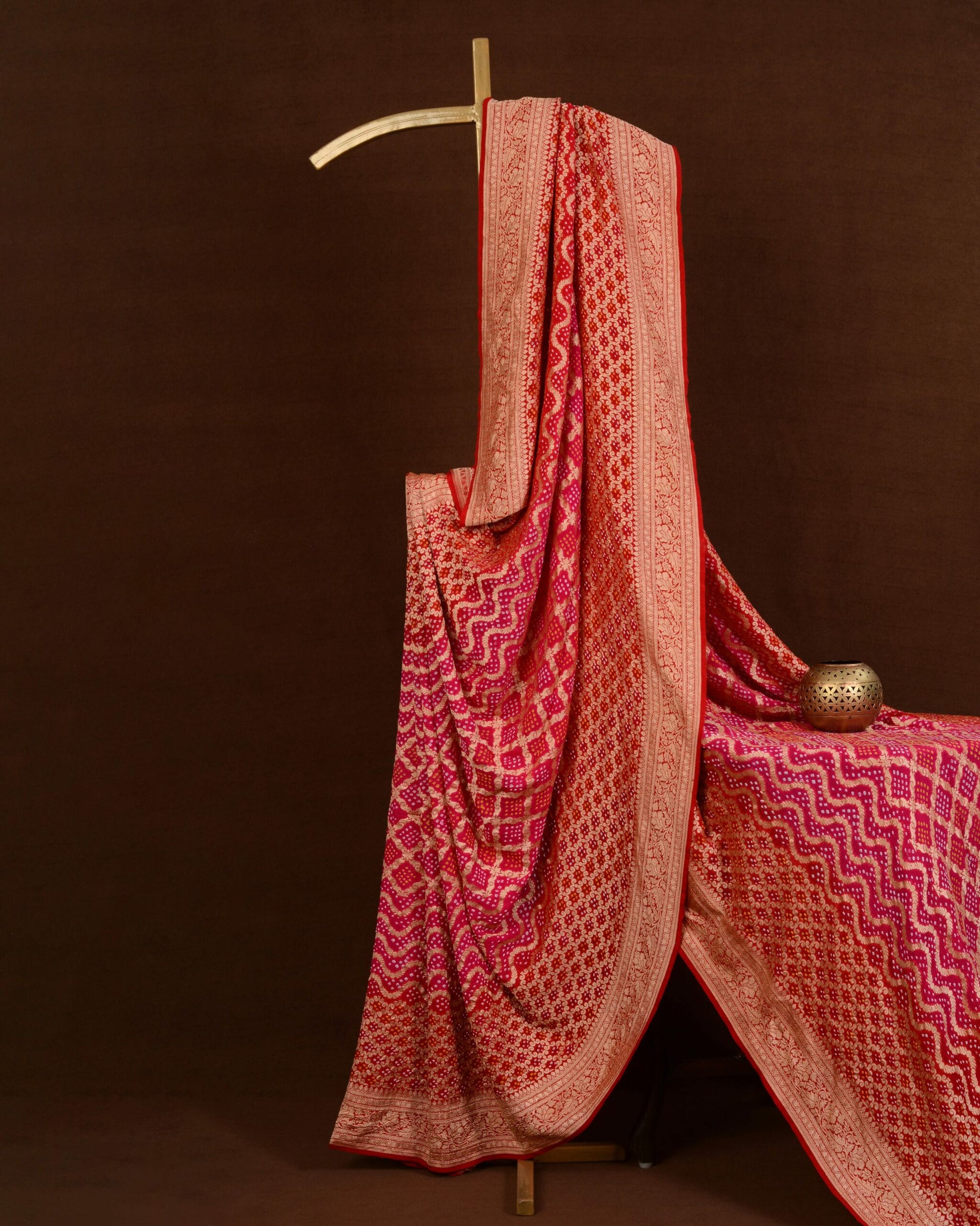 Banarasi Jaal Bandhani Saree