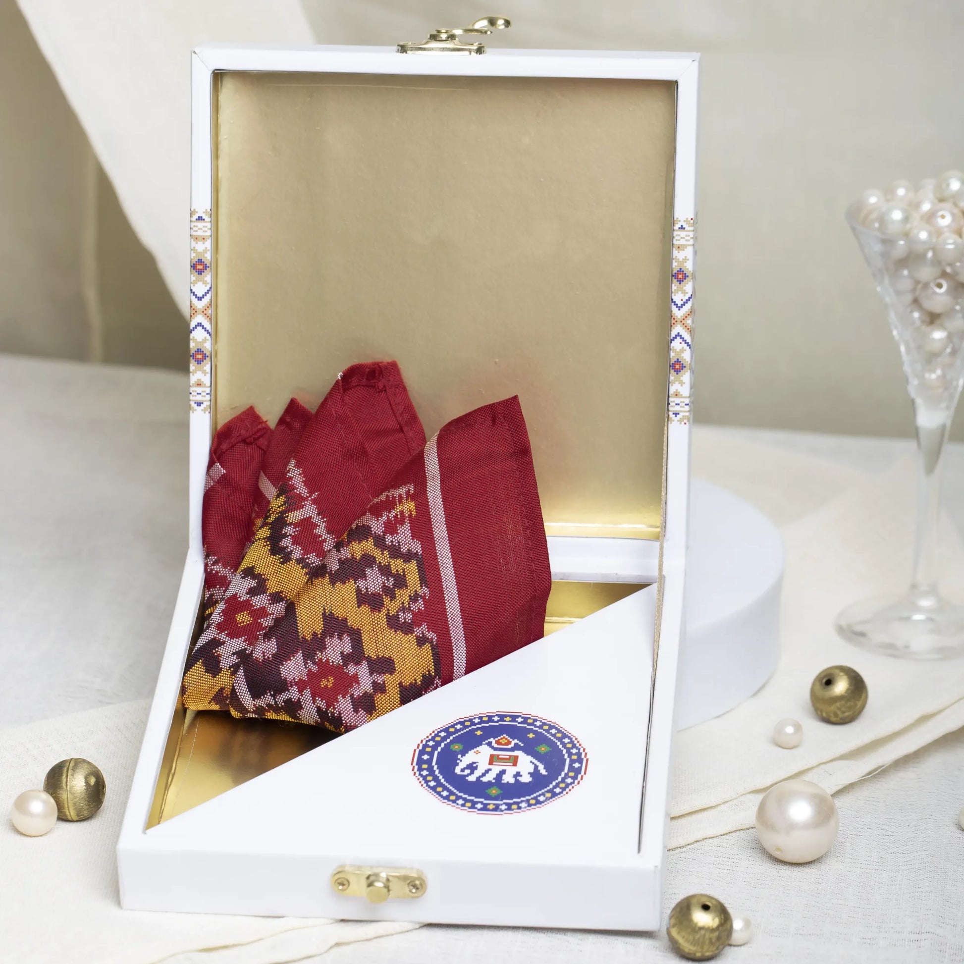 Single Ikat Pocket Square