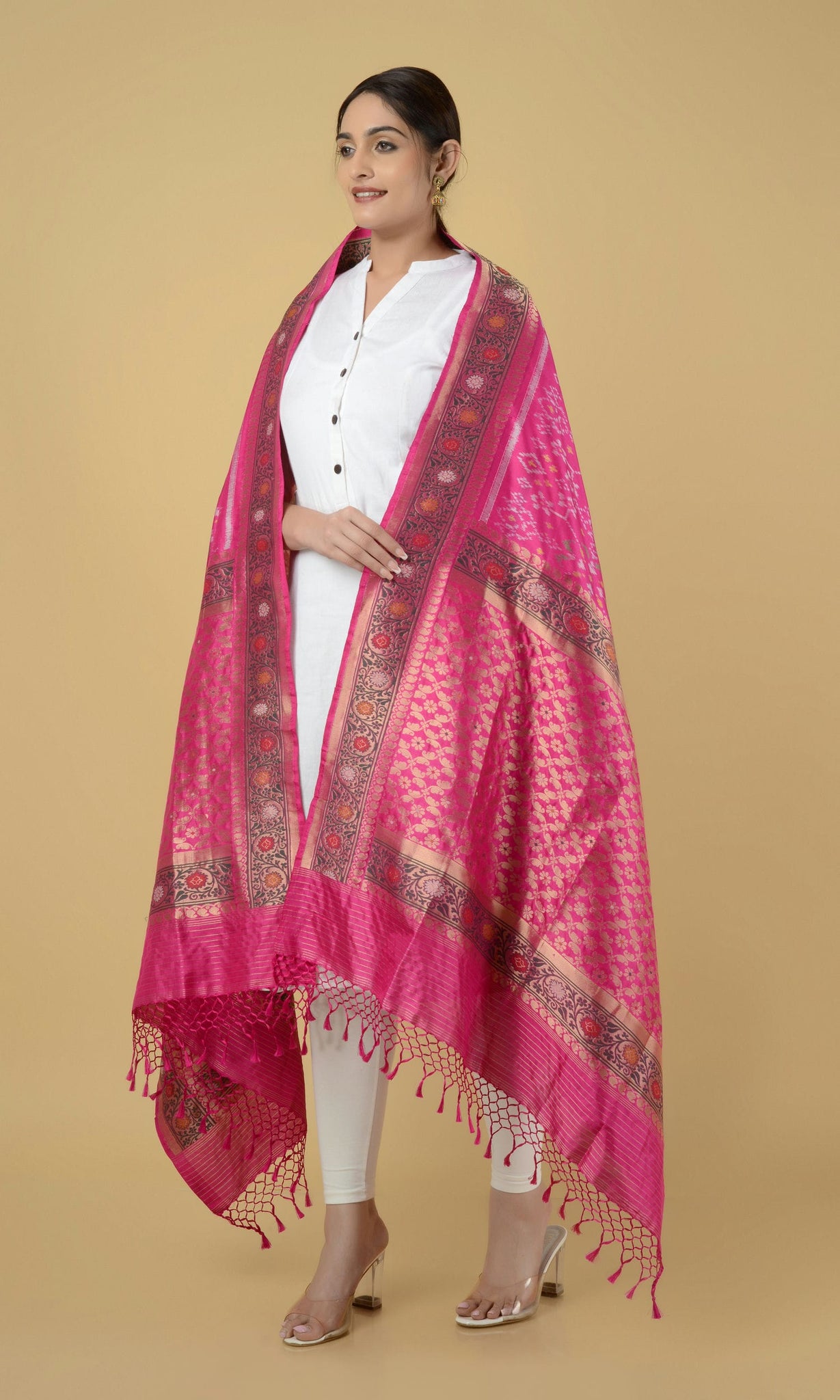 Banarasi Single Ikat Patola Dupatta Nau Ratan