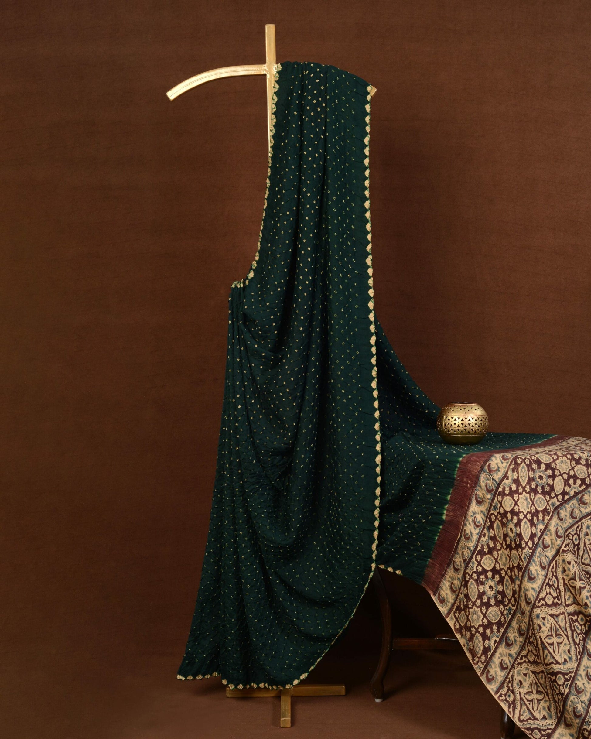 Ajrakh Bandhani Saree