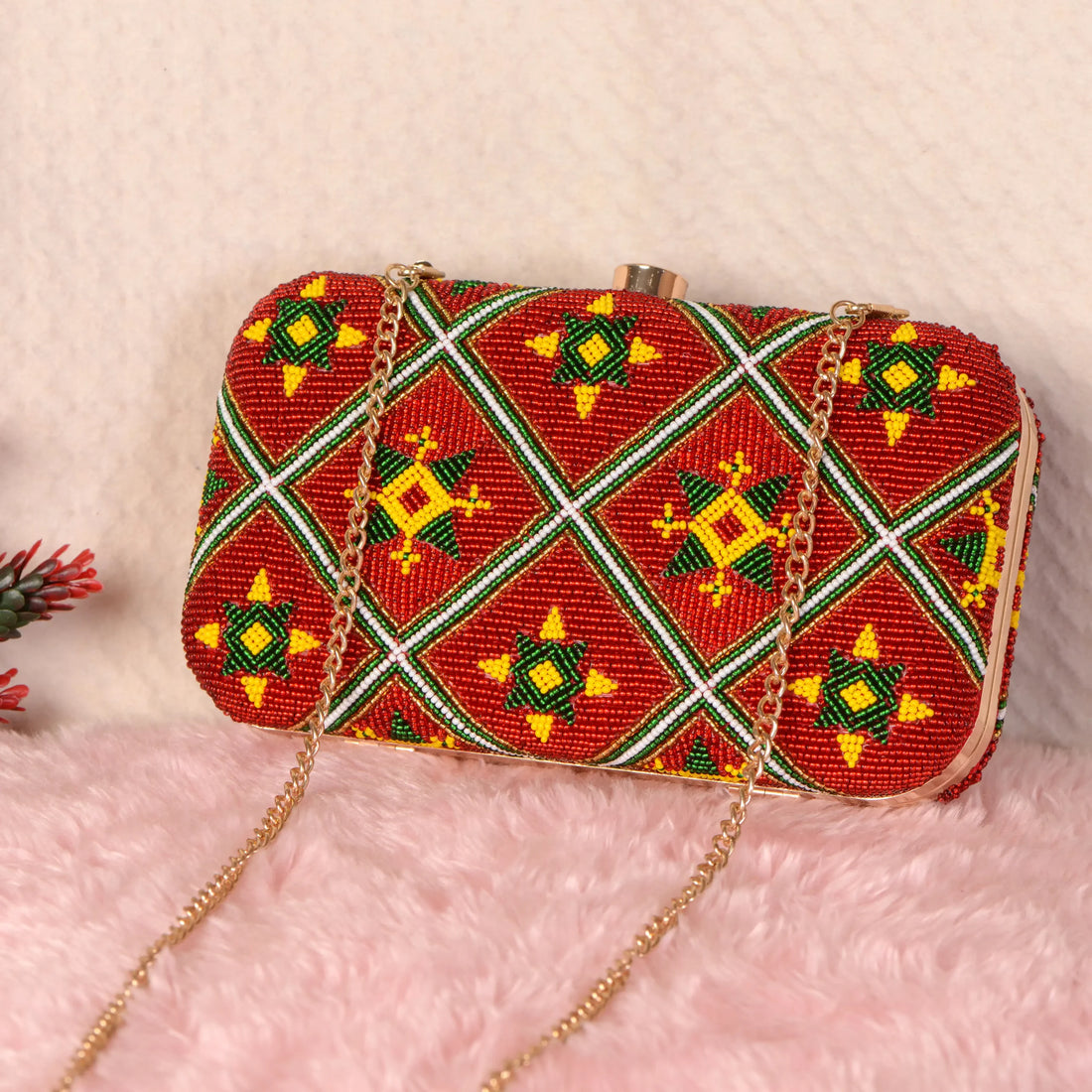 Patola Beaded Clutch