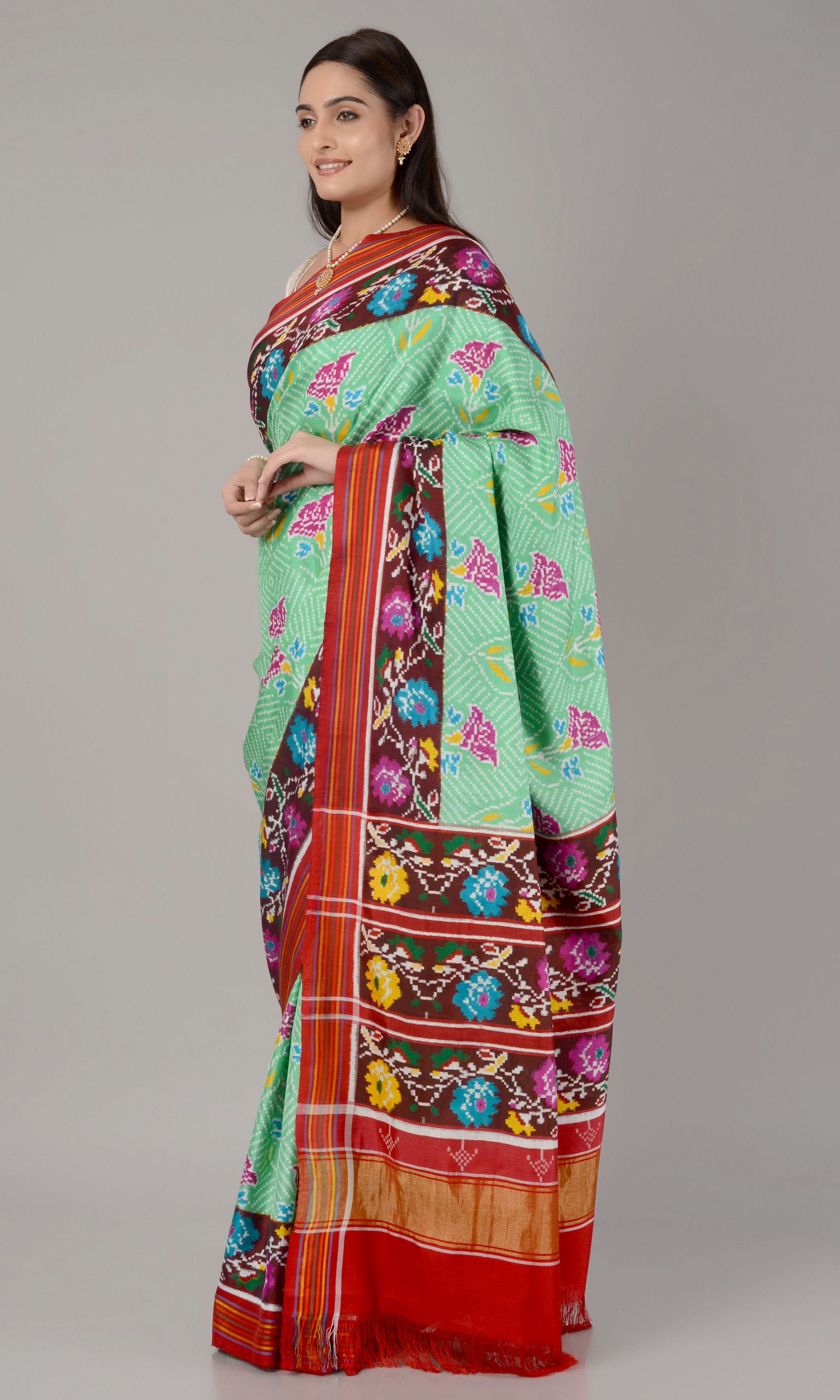 Double Ikat Patola Saree Fancy Flower