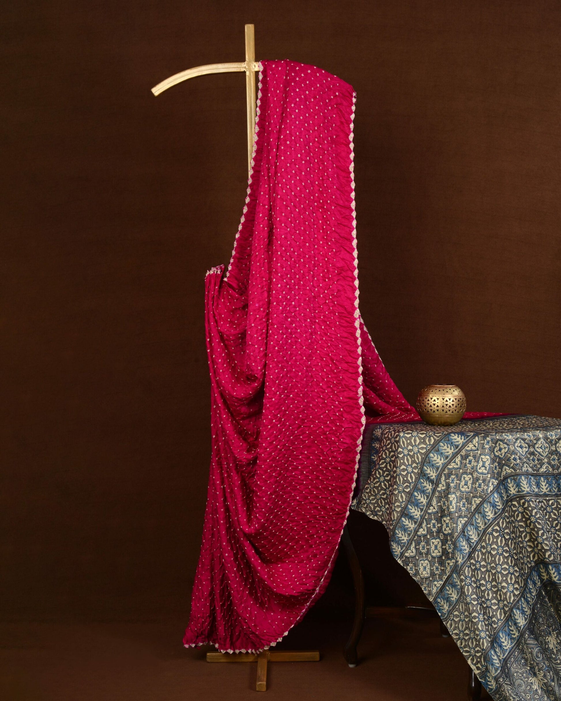 Ajrakh Bandhani Saree