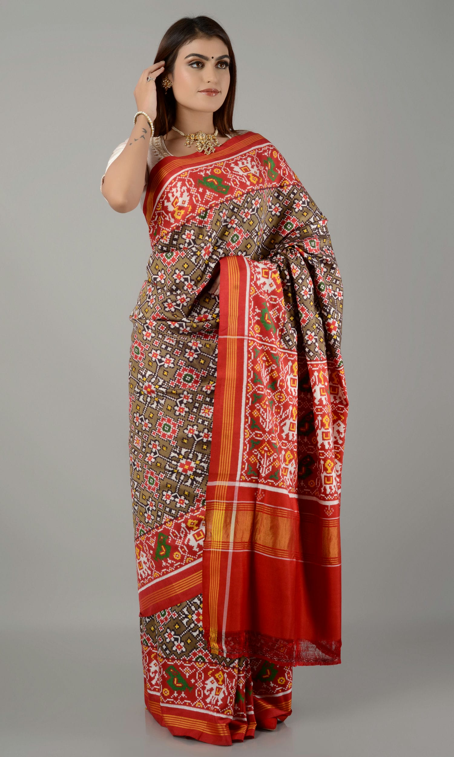 Double Ikat Patola Saree Nau Ratan