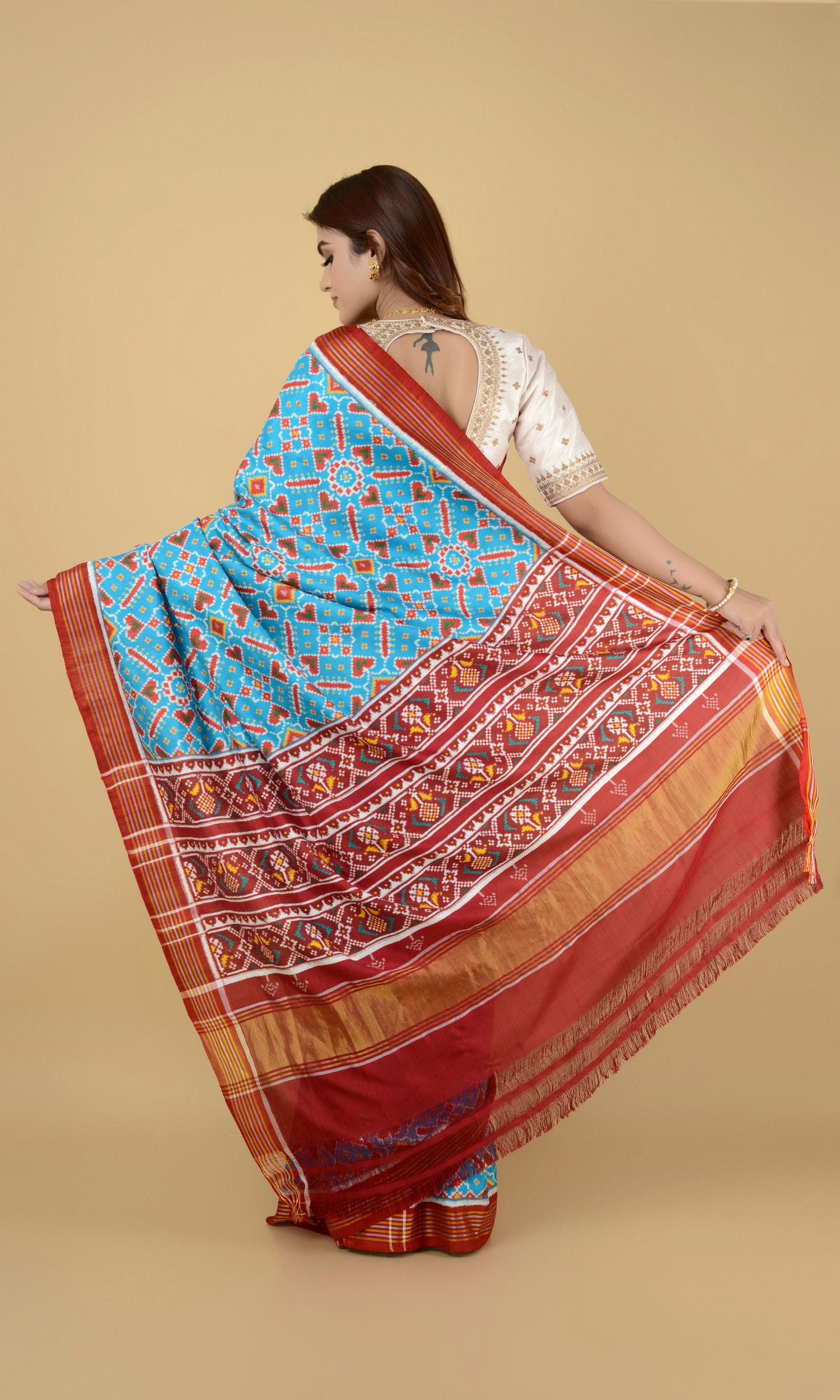 Double Ikat Patola Saree Manekchowk