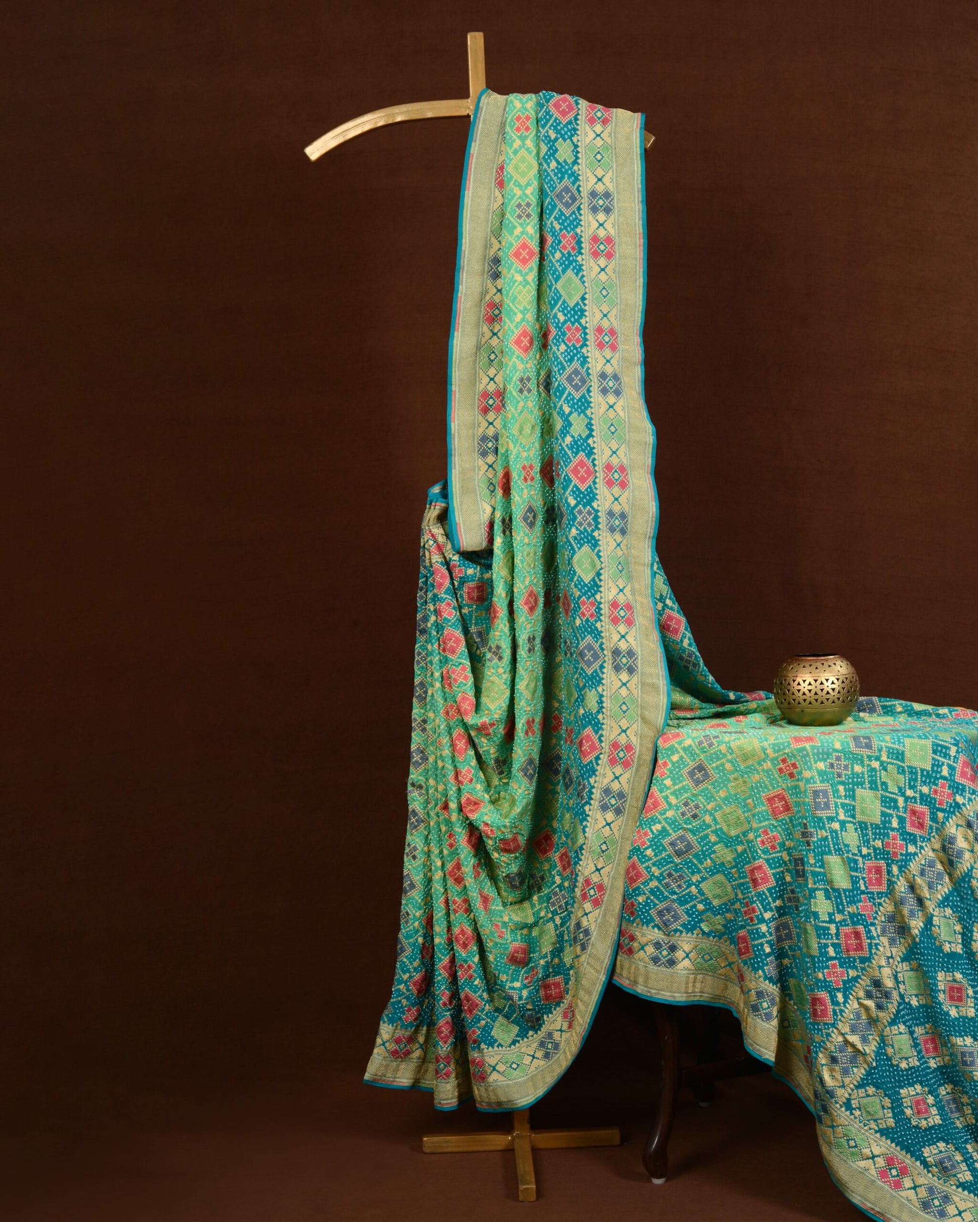 Banarasi Patola Weave Bandhani Saree Navdip Tundiya