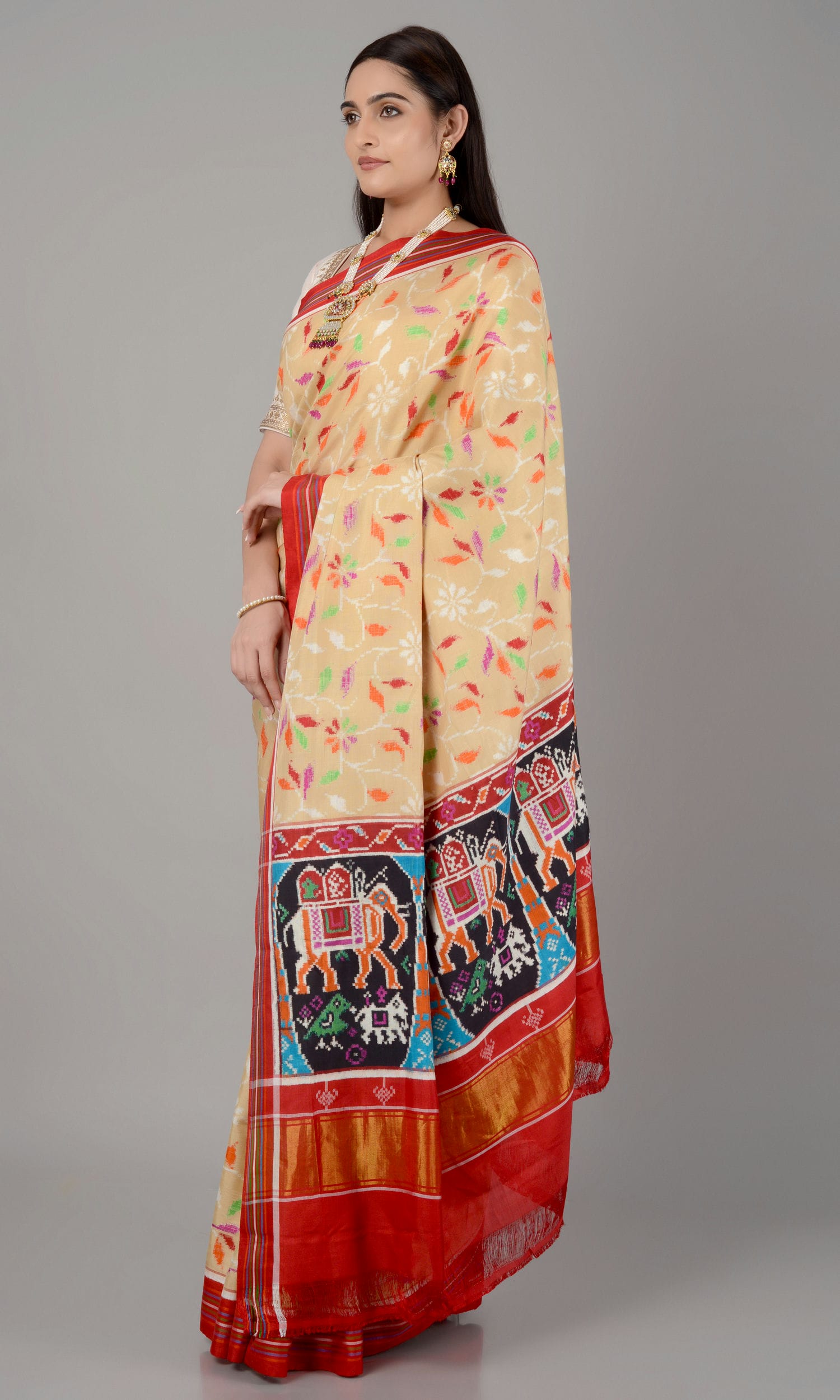 Double Ikat Patola Saree Jaal