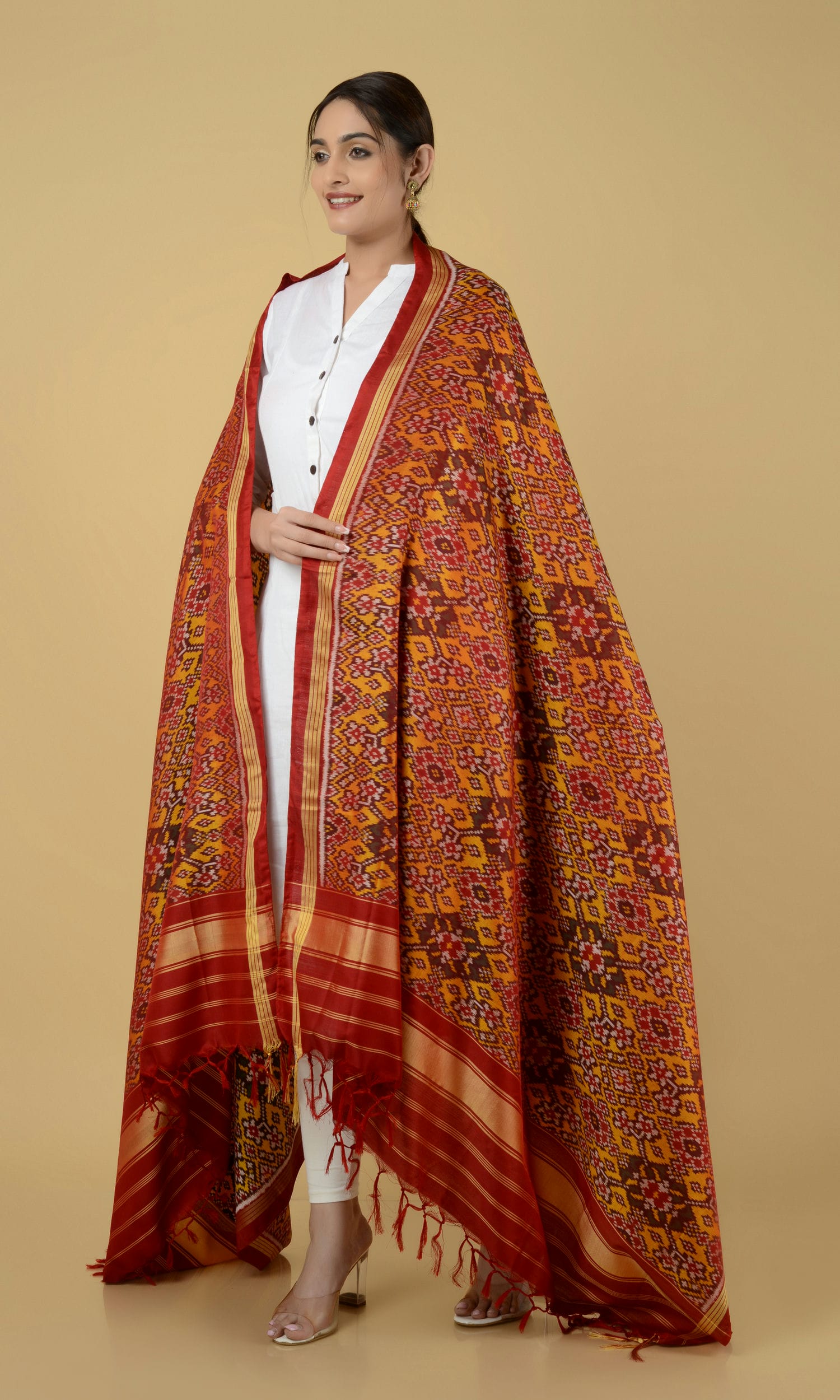 Twill Weave Patola Dupatta Nau Ratan