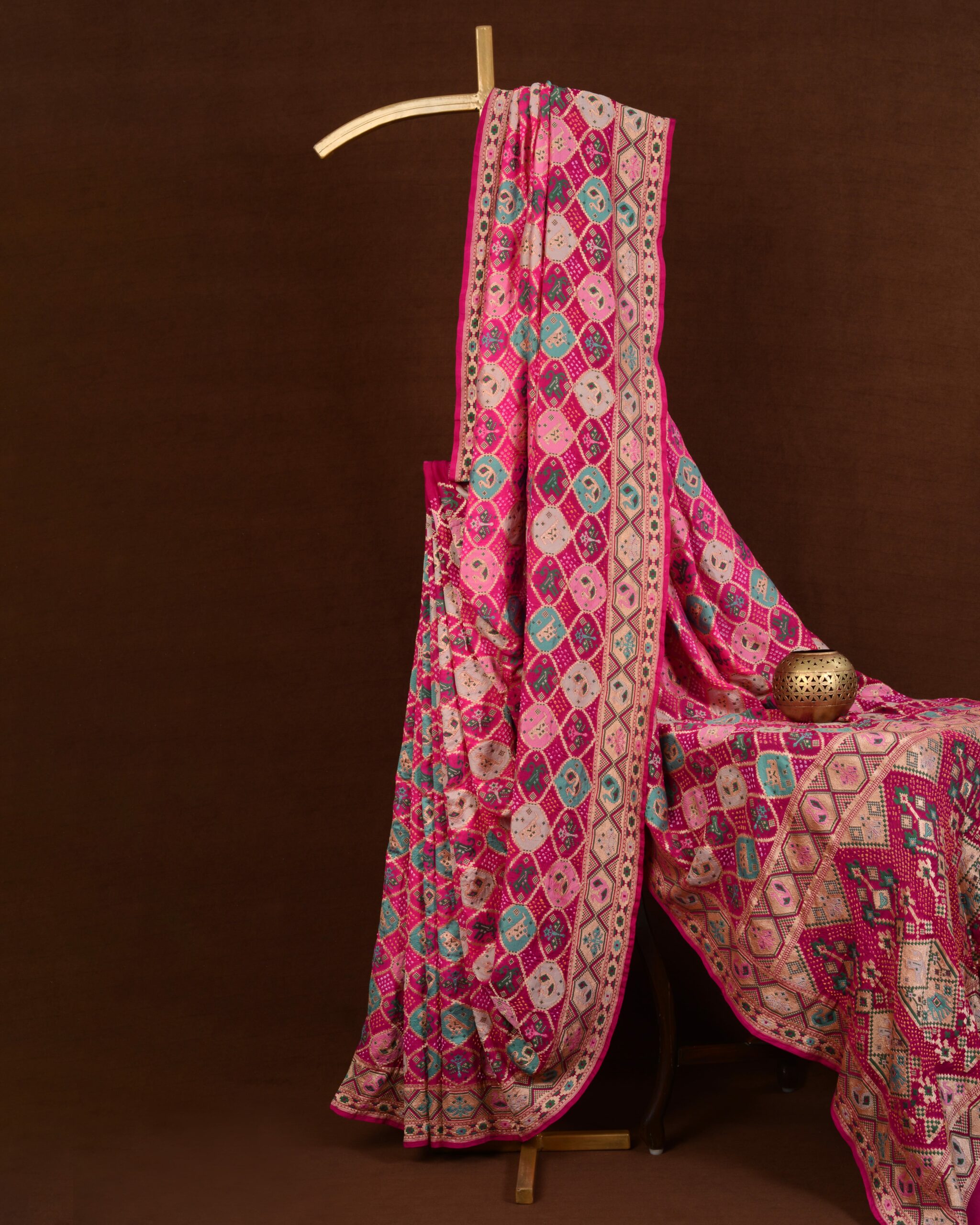 Banarasi Patola Weave Bandhani Saree Navdip Tundiya