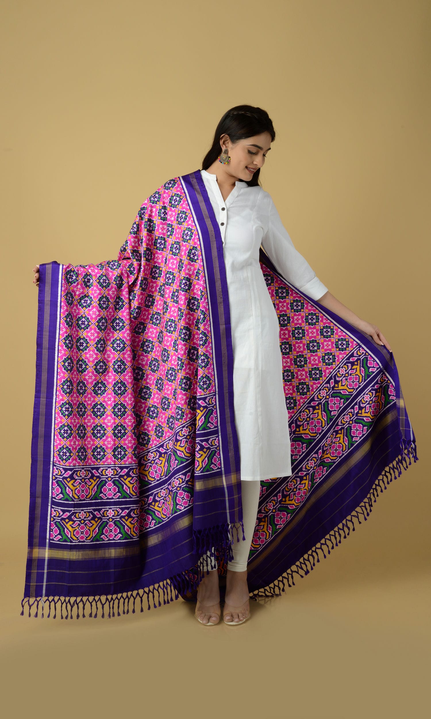 Double Ikat Patola Chanda Dupatta