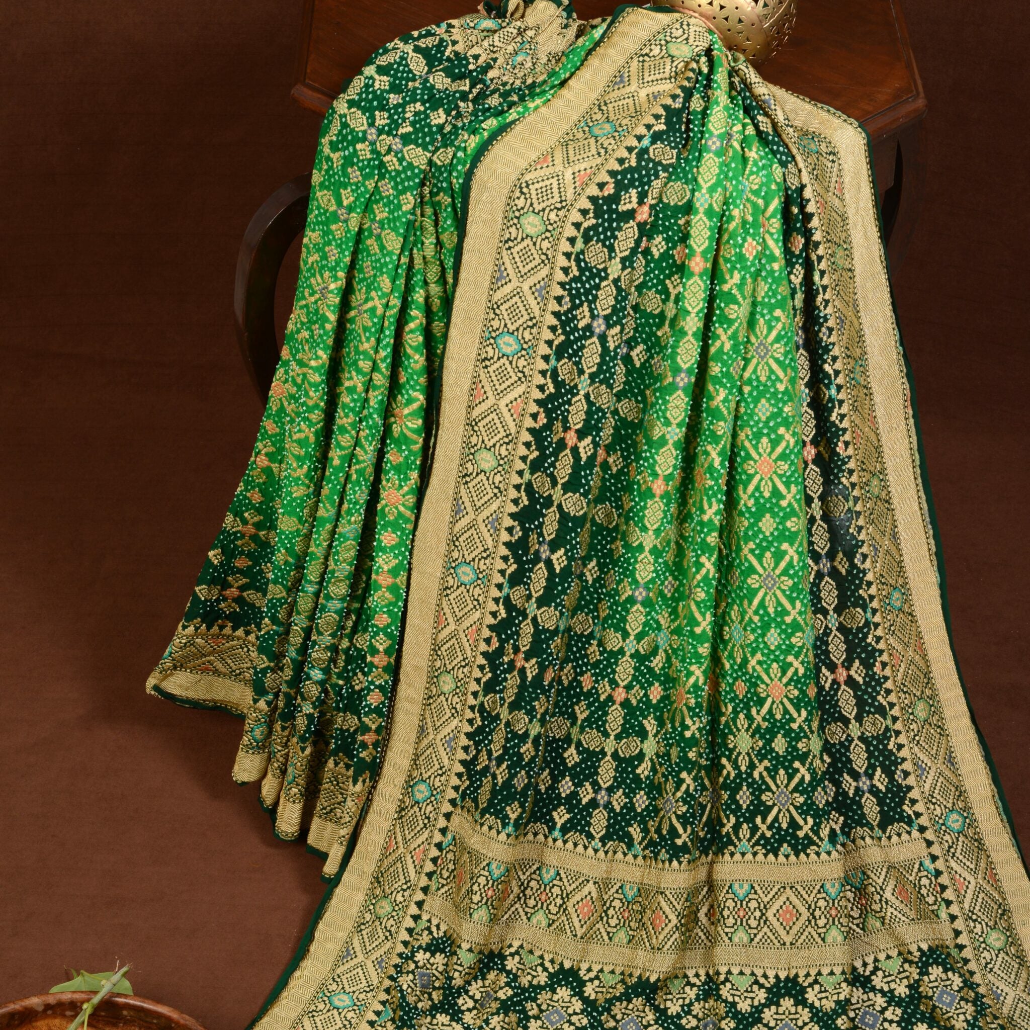 Banarasi Patola Weave Bandhani Saree Navdip Tundiya