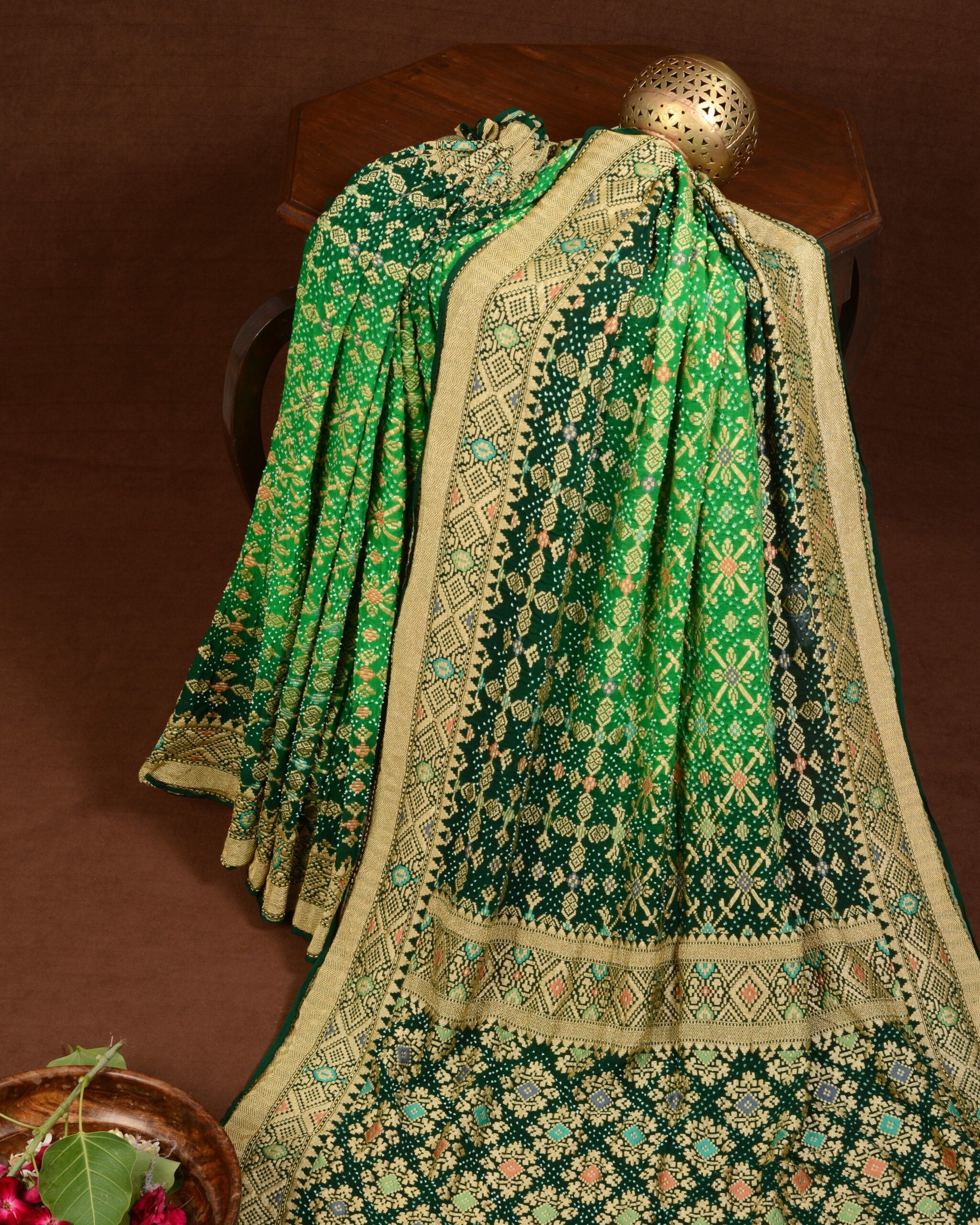 Banarasi Patola Weave Bandhani Saree Navdip Tundiya