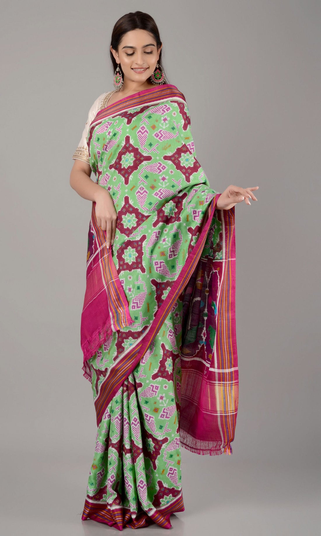Double Ikat Patola Saree Fish Chhabdi