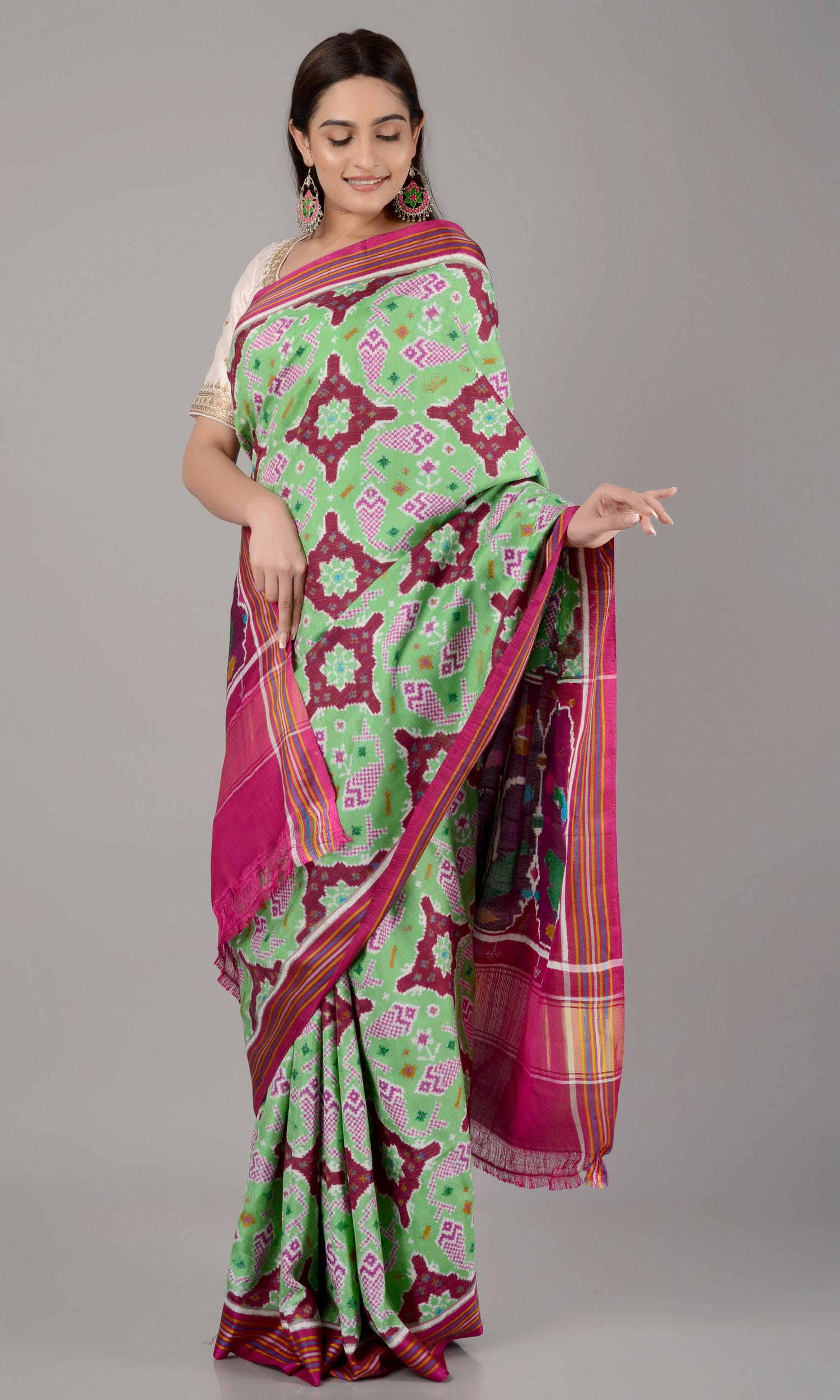 Double Ikat Patola Saree Fish Chhabdi