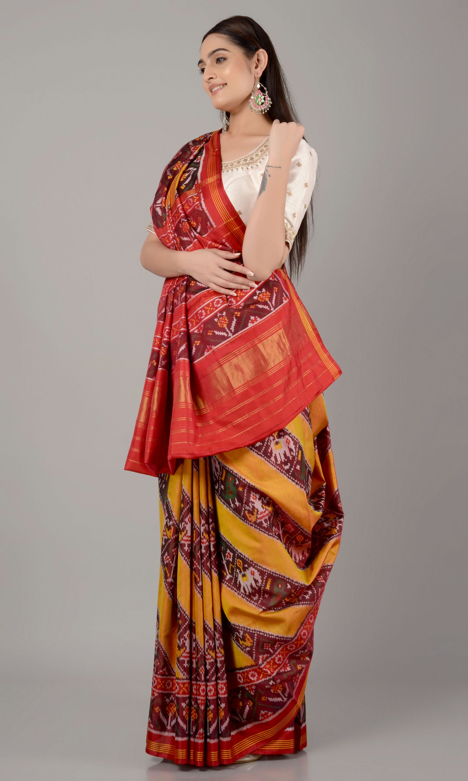 Single Ikat Patola Saree Nari Kunj Laheriya