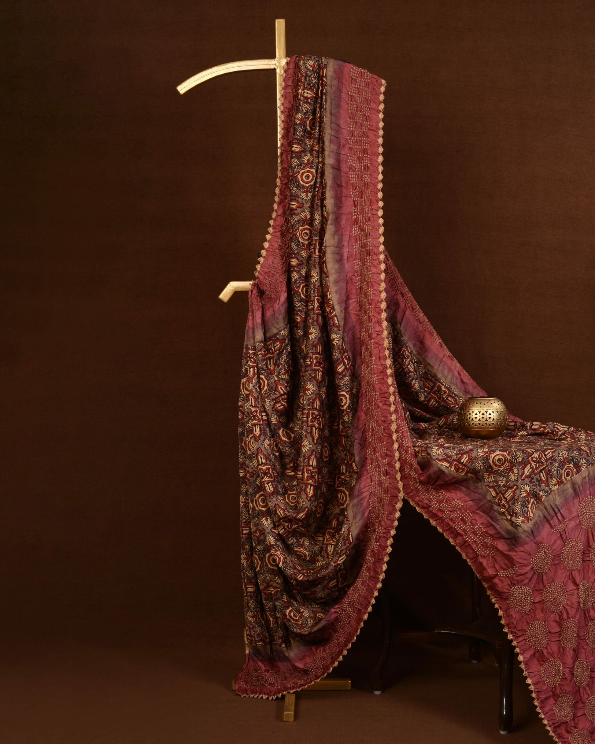 Ajrakh Bandhani Saree