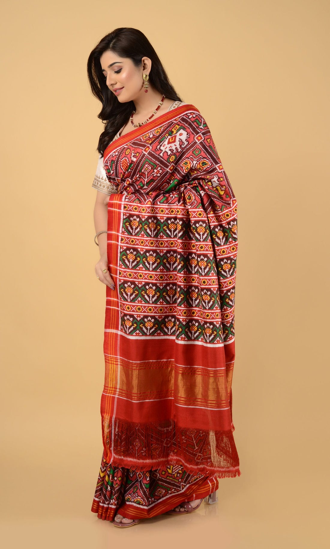 Double Ikat Patola Saree Adtala