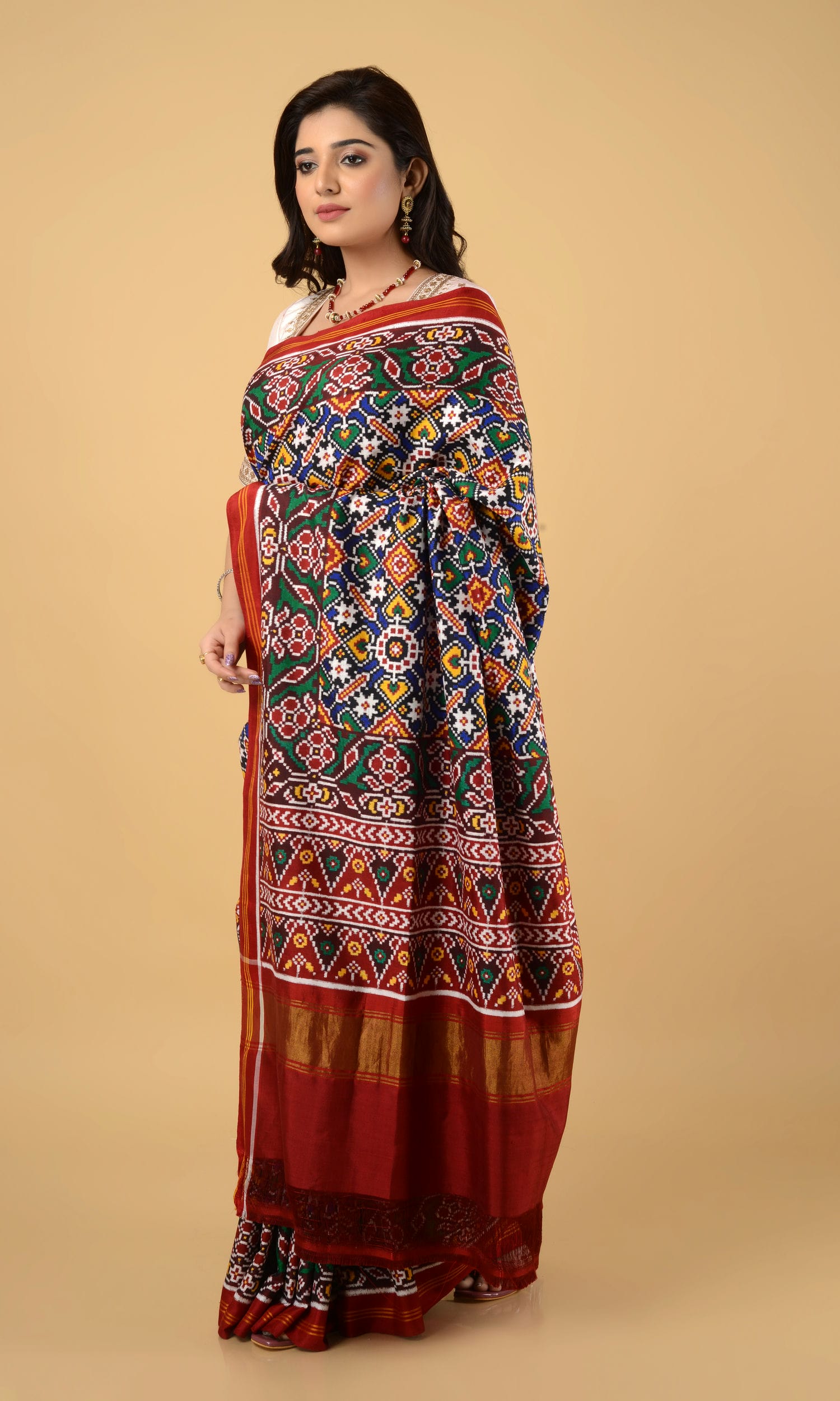 Double Ikat Patola Saree Manekchowk