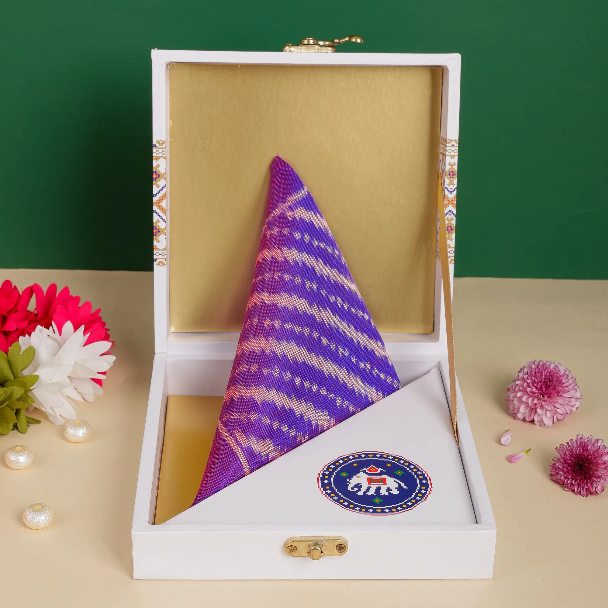 Single Ikat Pocket Square