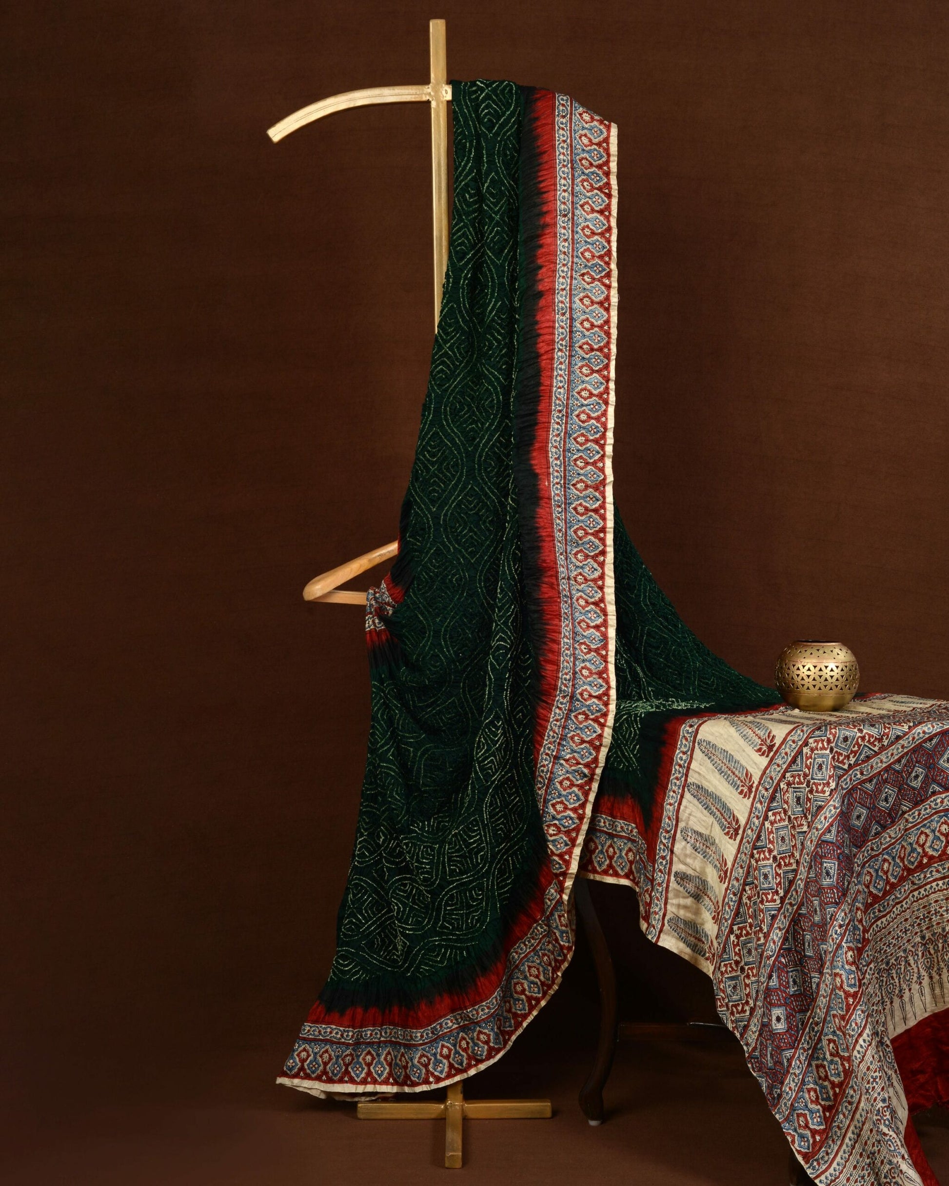 Ajrakh Bandhani Saree