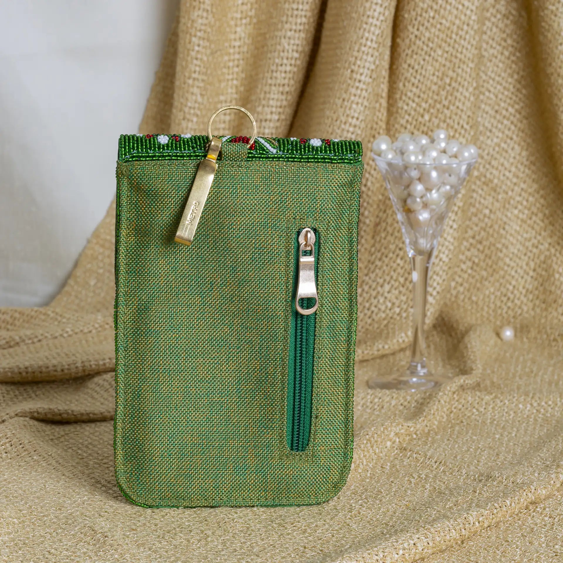Mobile Cover Pearl Patola Beaded
